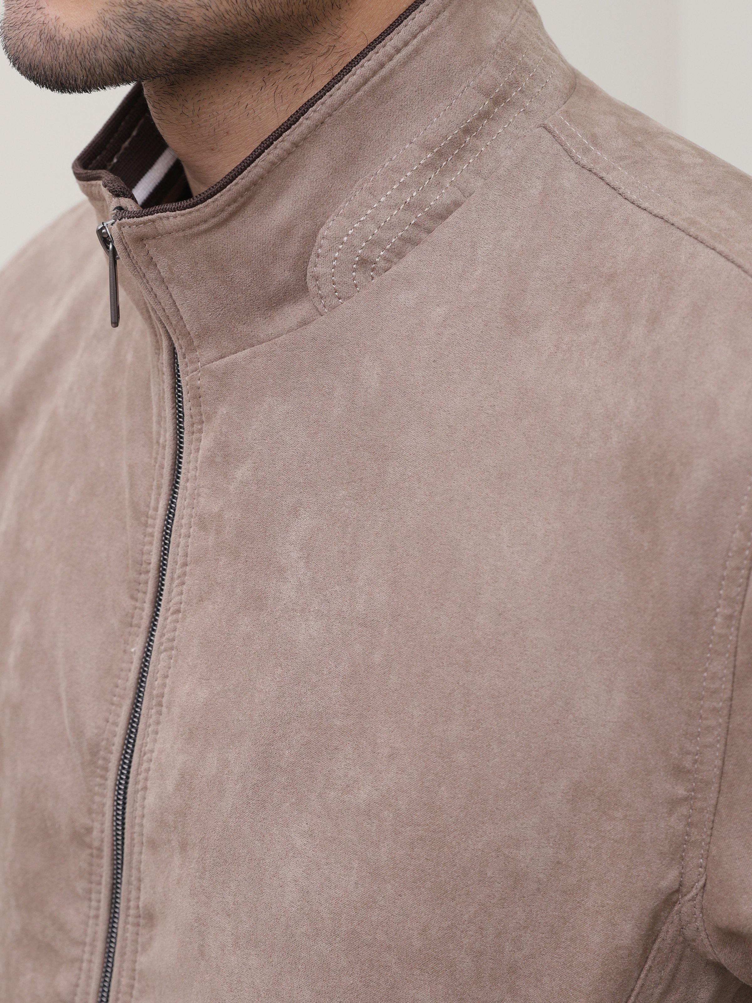 SUEDE JACKET LIGHT BROWN at Charcoal Clothing