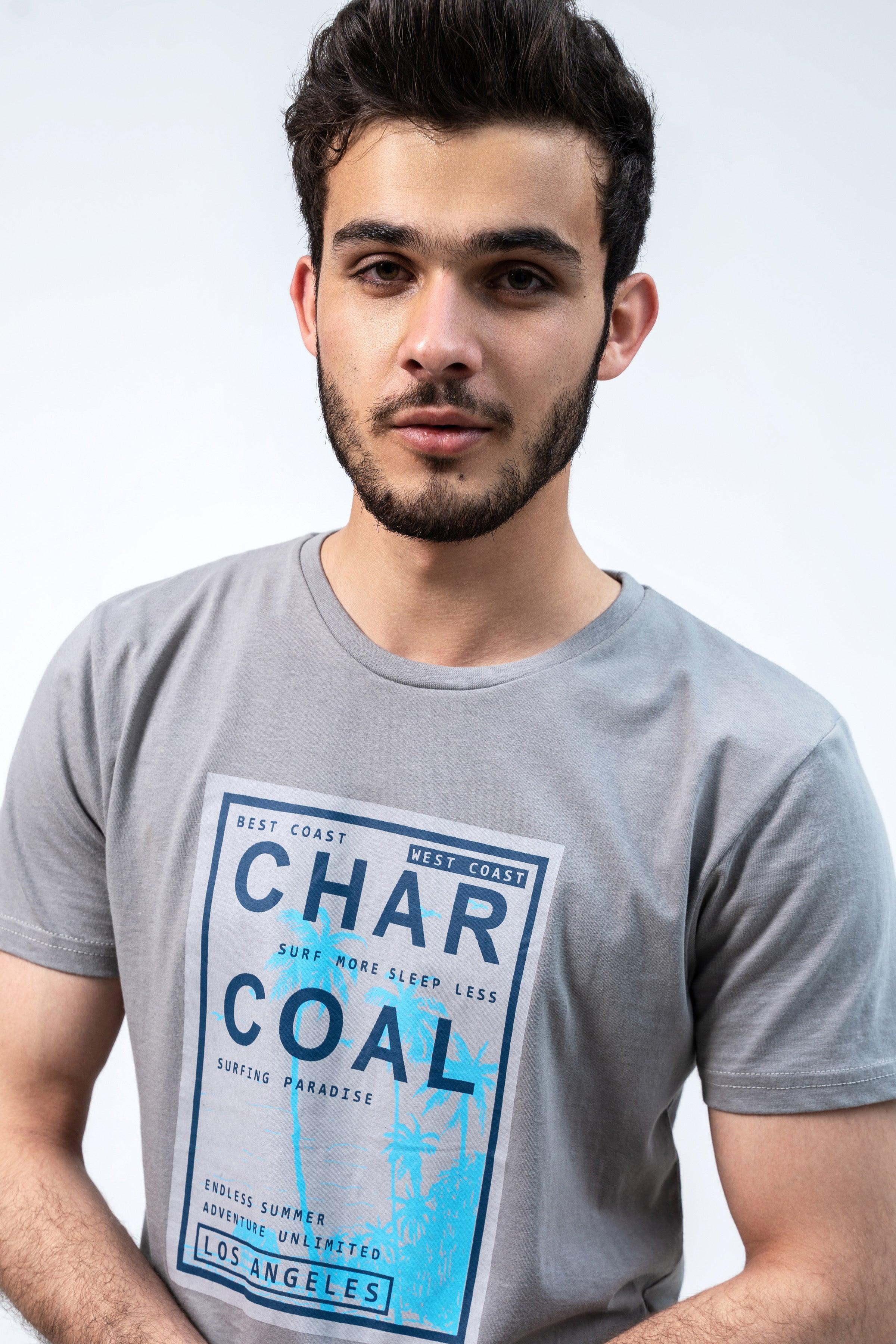 SURFING GRAPHIC T SHIRTS GREY at Charcoal Clothing