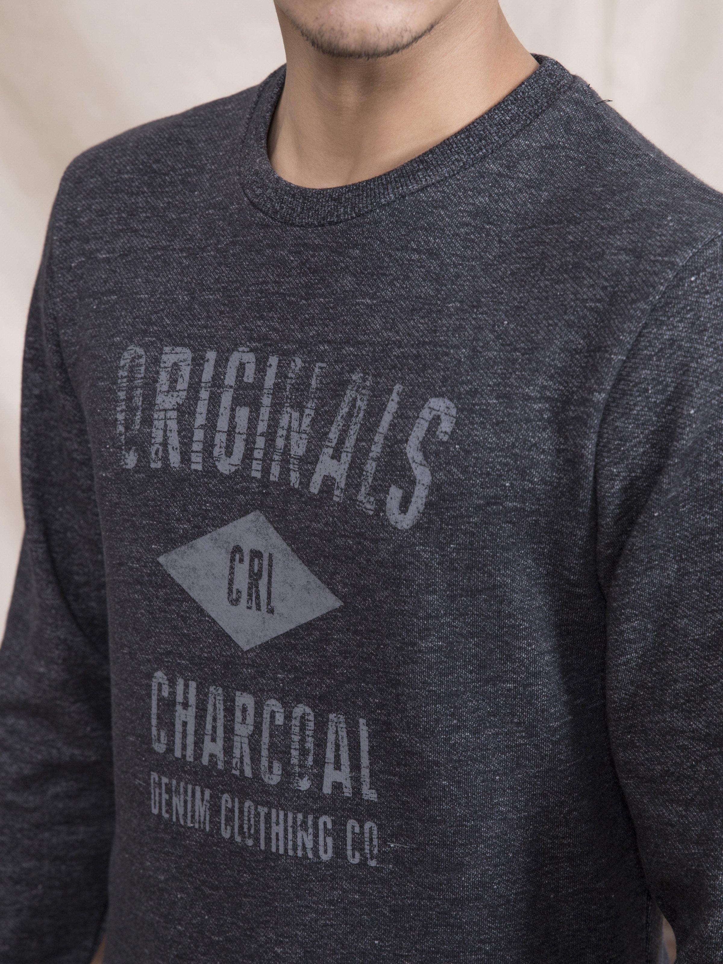 SWEAT SHIRT CHAIN YARN BLACK at Charcoal Clothing