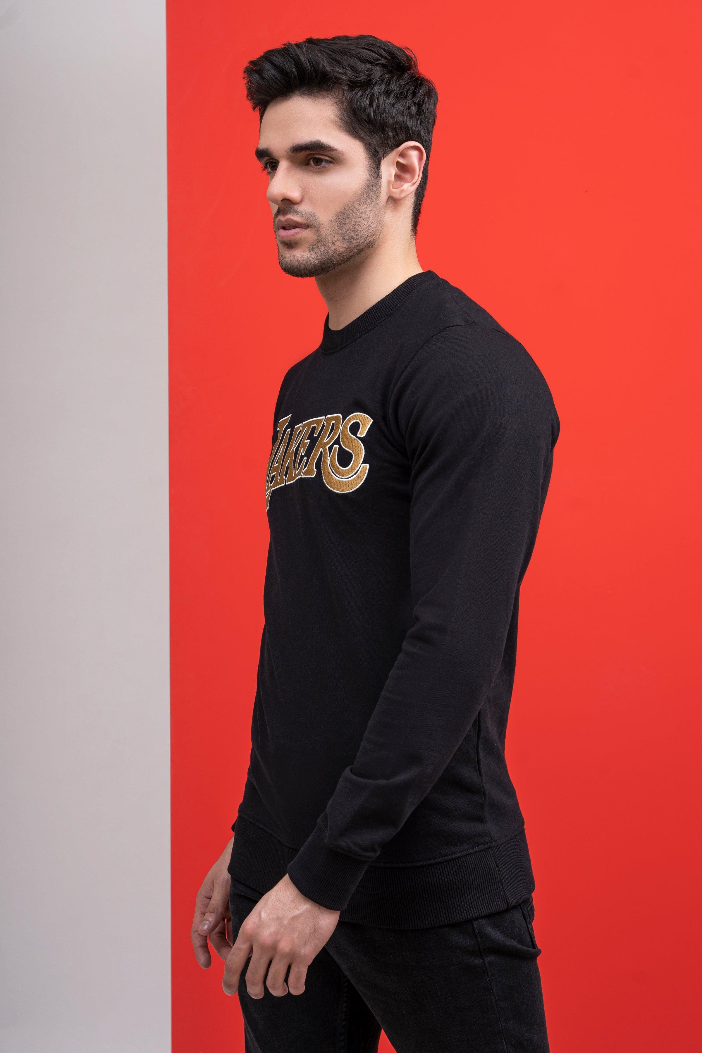 SWEAT SHIRT ROUND NECK BLACK at Charcoal Clothing