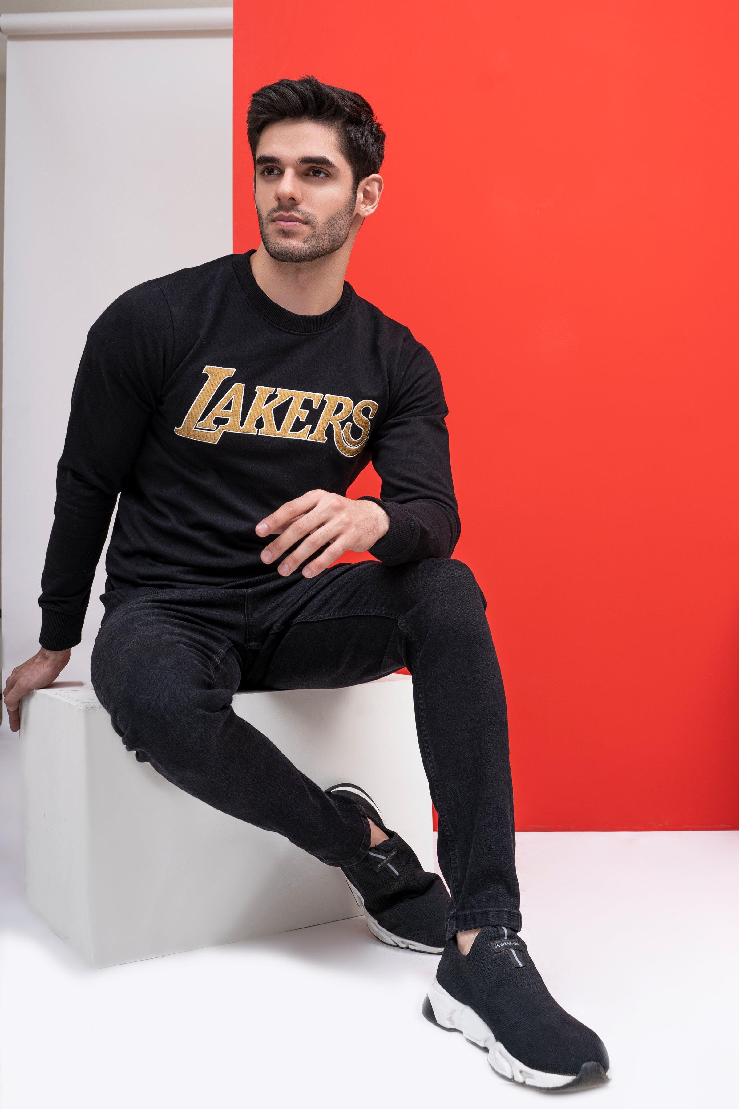 SWEAT SHIRT ROUND NECK BLACK at Charcoal Clothing