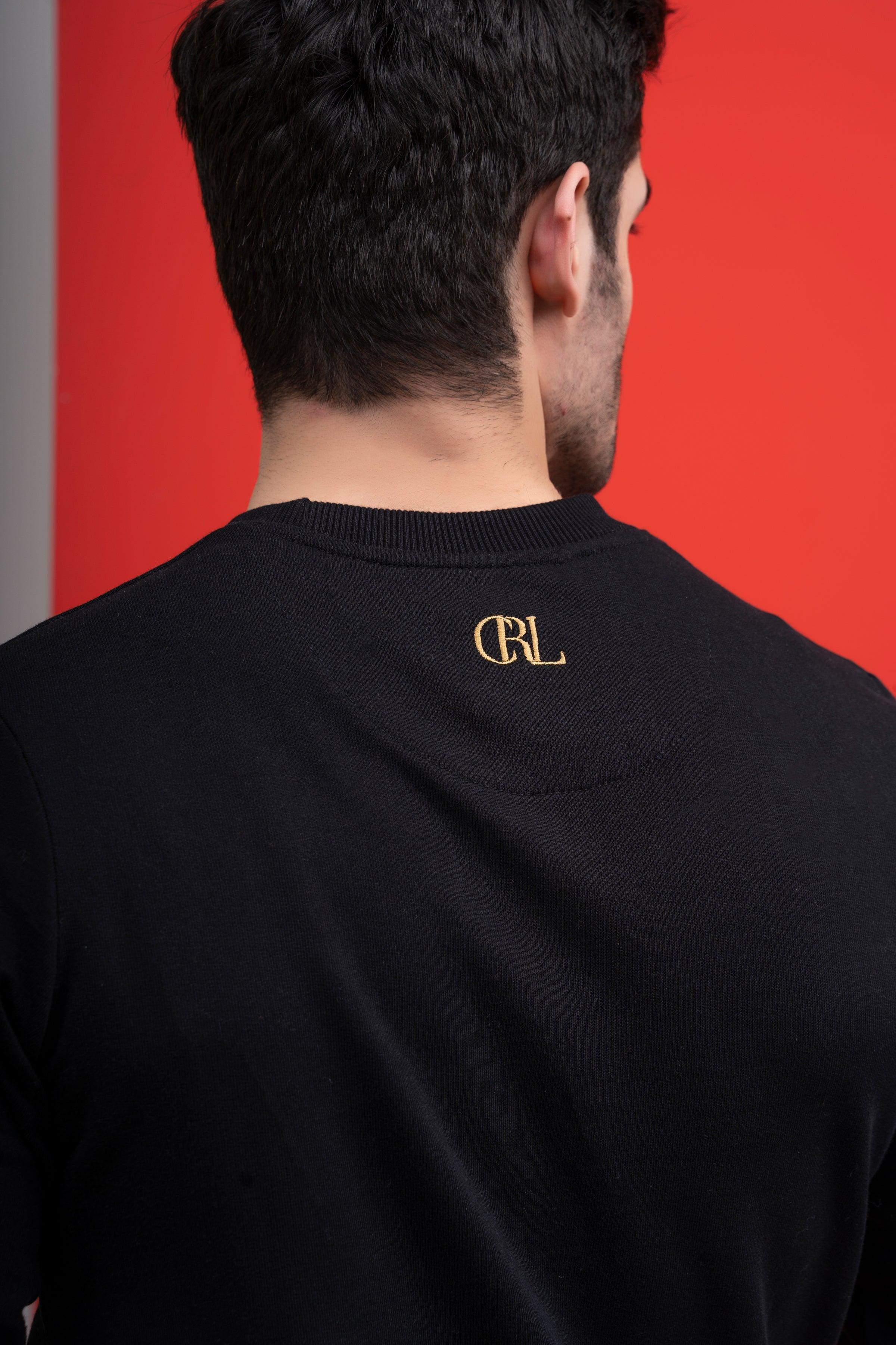 SWEAT SHIRT ROUND NECK BLACK at Charcoal Clothing