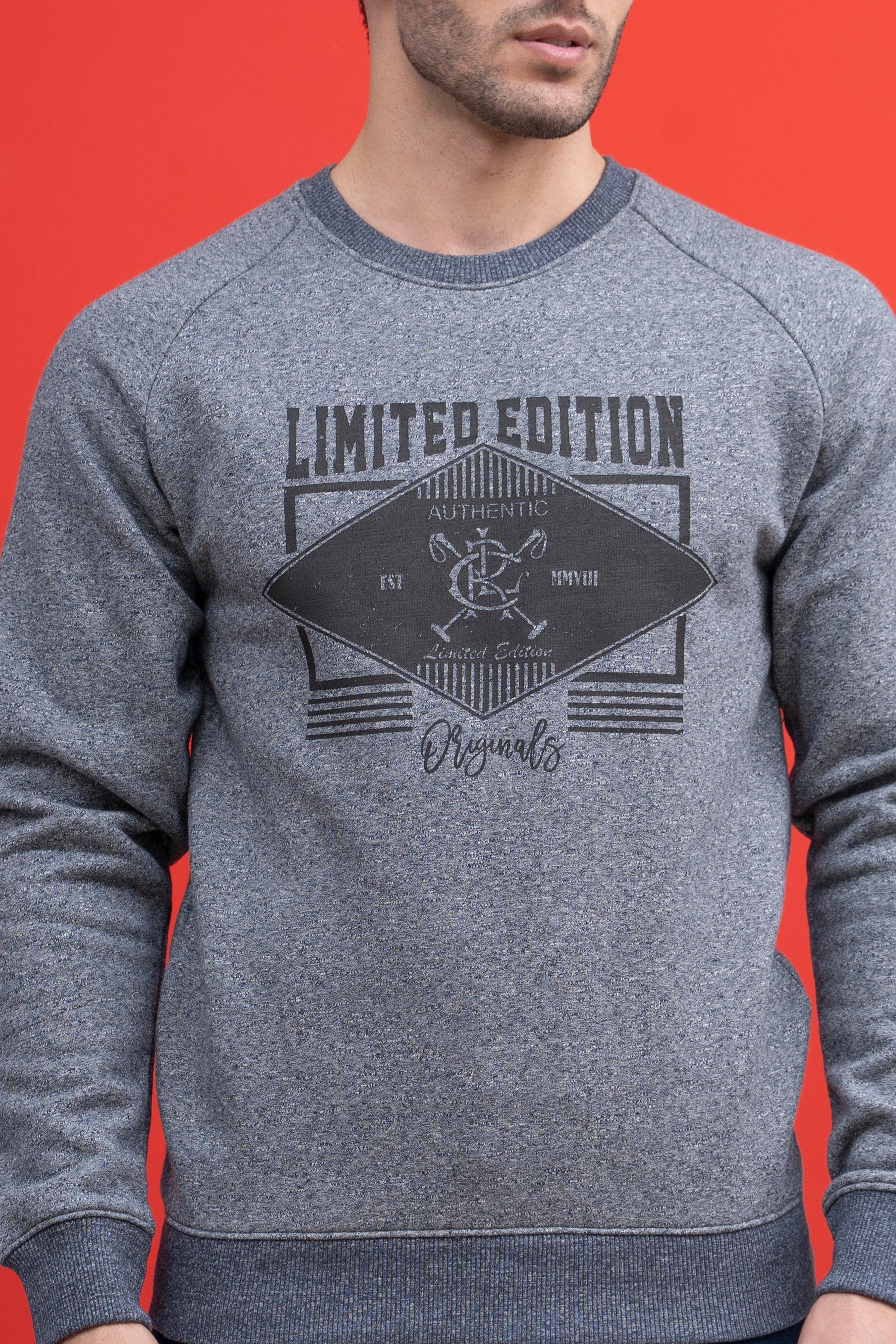 SWEAT SHIRT ROUND NECK F/S BLUE at Charcoal Clothing