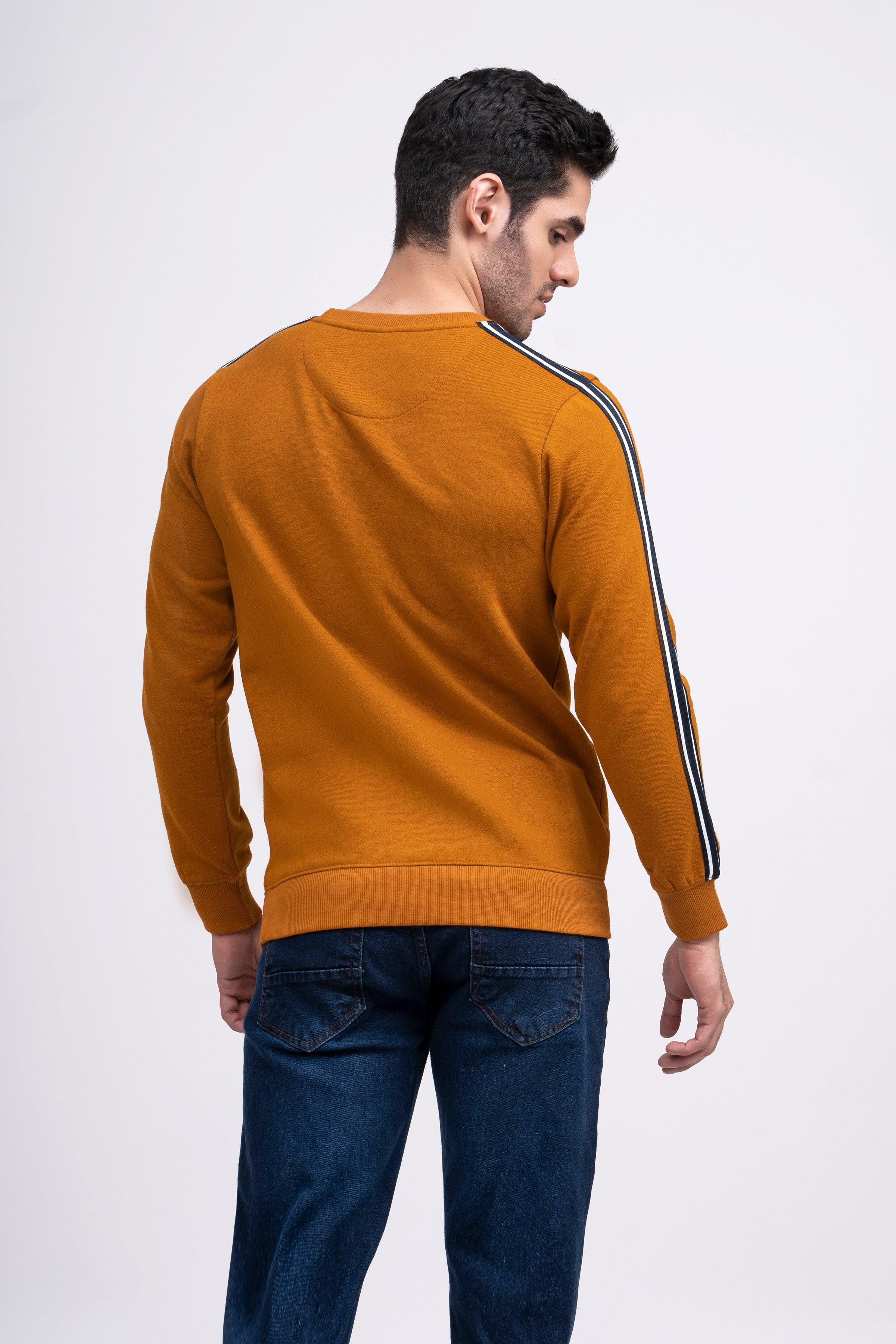 SWEAT SHIRT ROUND NECK F/S MUSTARD at Charcoal Clothing