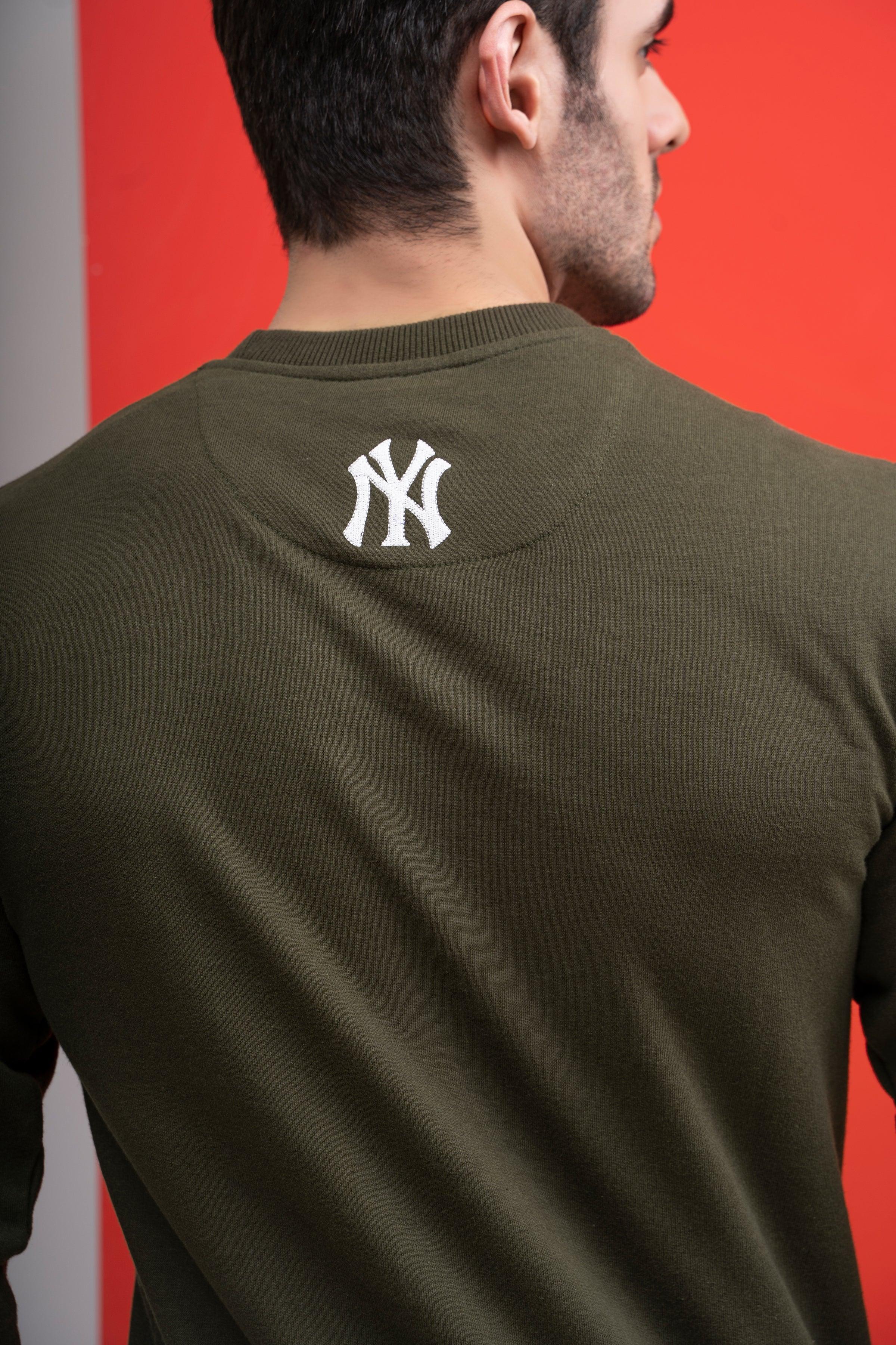 SWEAT SHIRT ROUND NECK FULL SLEEVE OLIVE GREEN at Charcoal Clothing