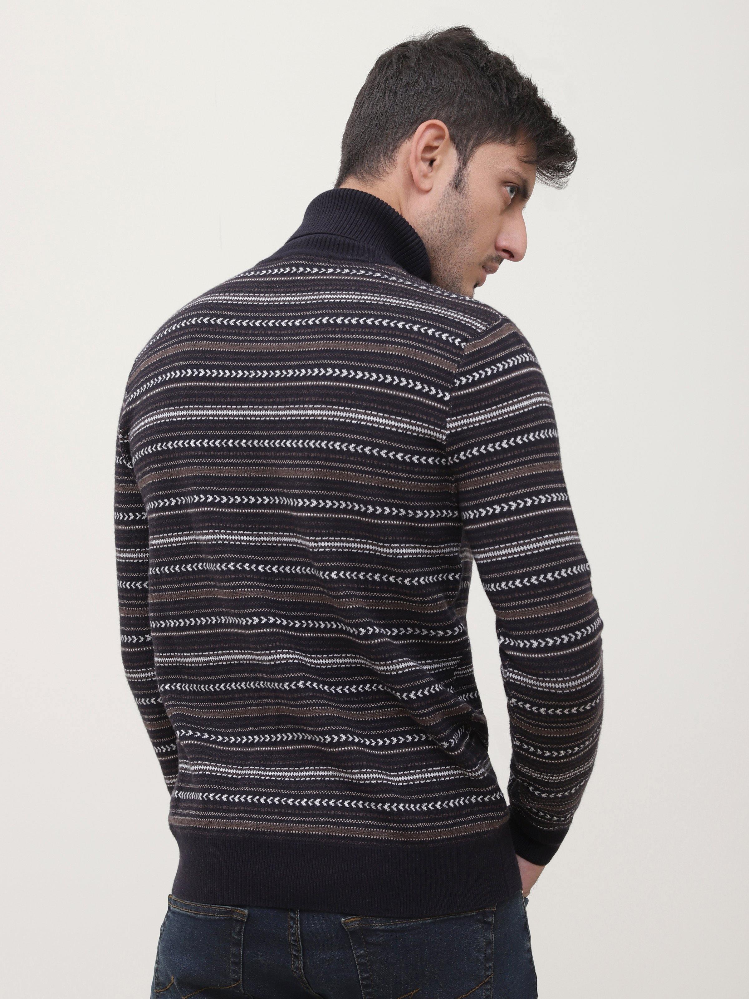 SWEATER HIGH NECK FULL SLEEVE BLACK at Charcoal Clothing