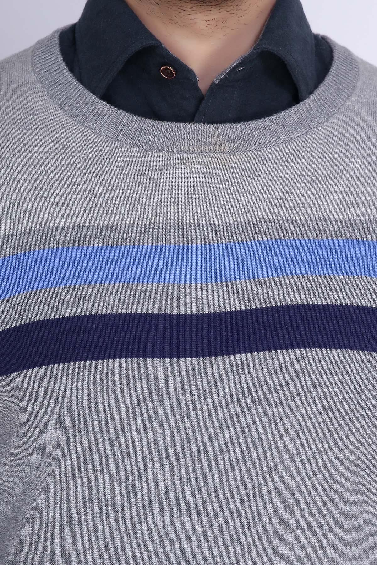 SWEATER ROUND NECK FULL SLEEVE GREY at Charcoal Clothing