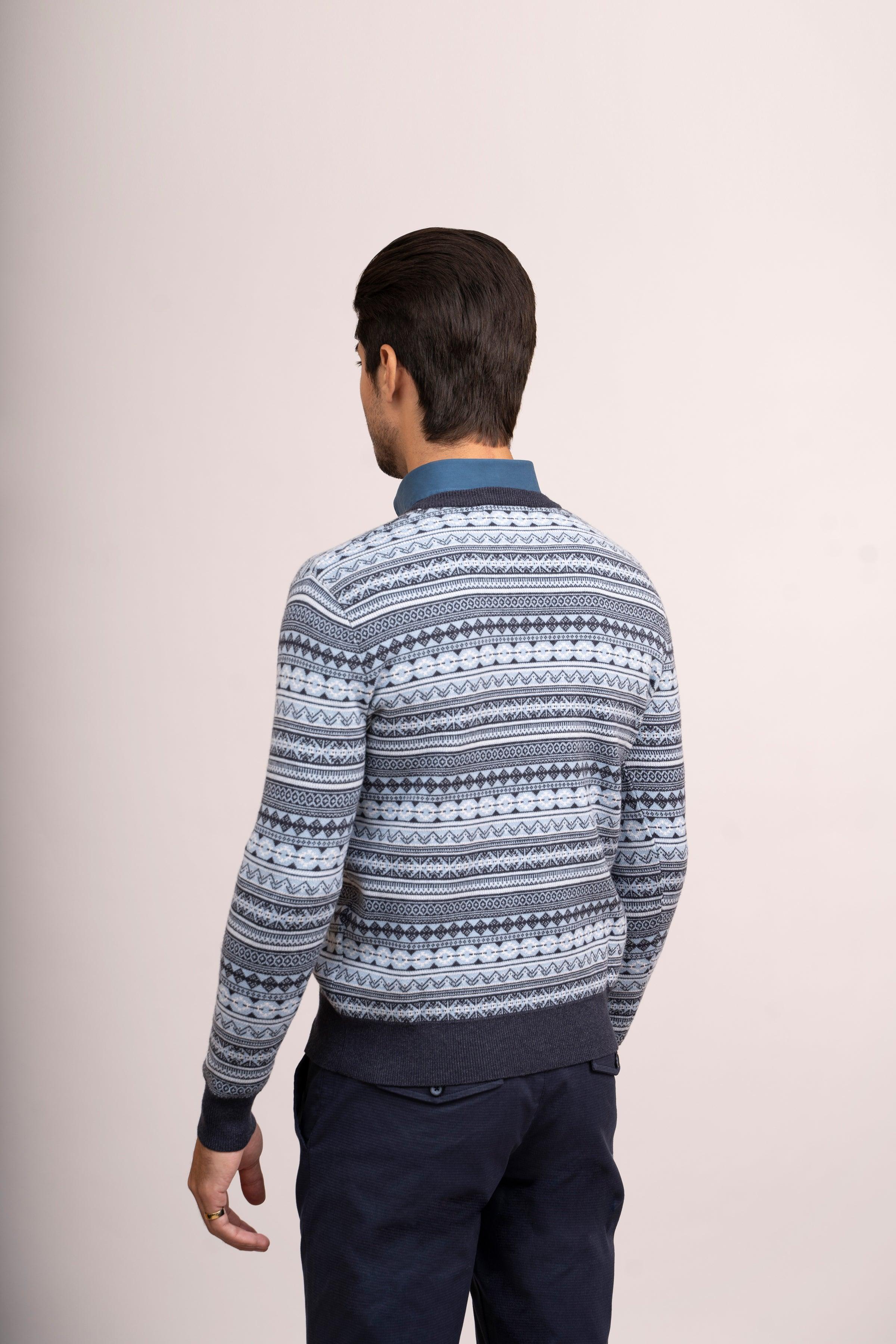 SWEATER V NECK F/L SKY BLUE at Charcoal Clothing