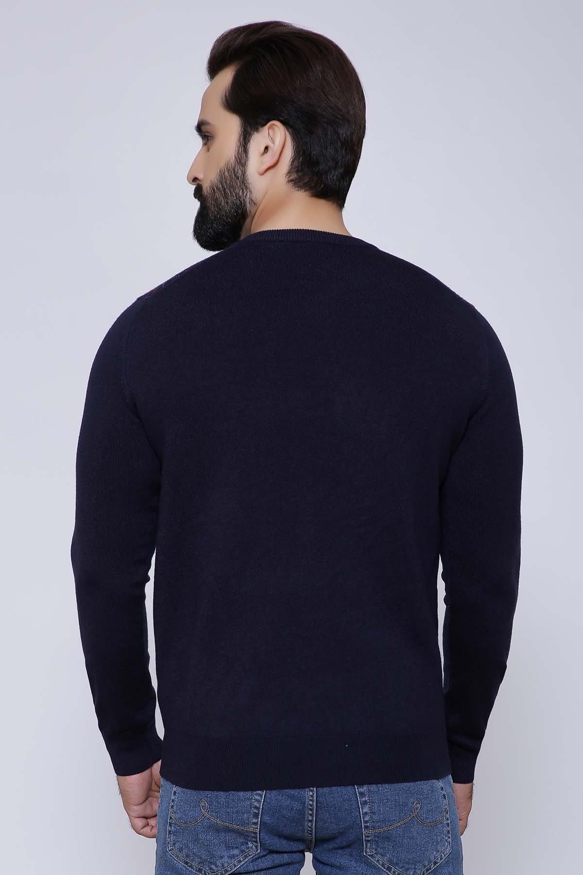 SWEATER V NECK FULL SLEEVE NAVY at Charcoal Clothing