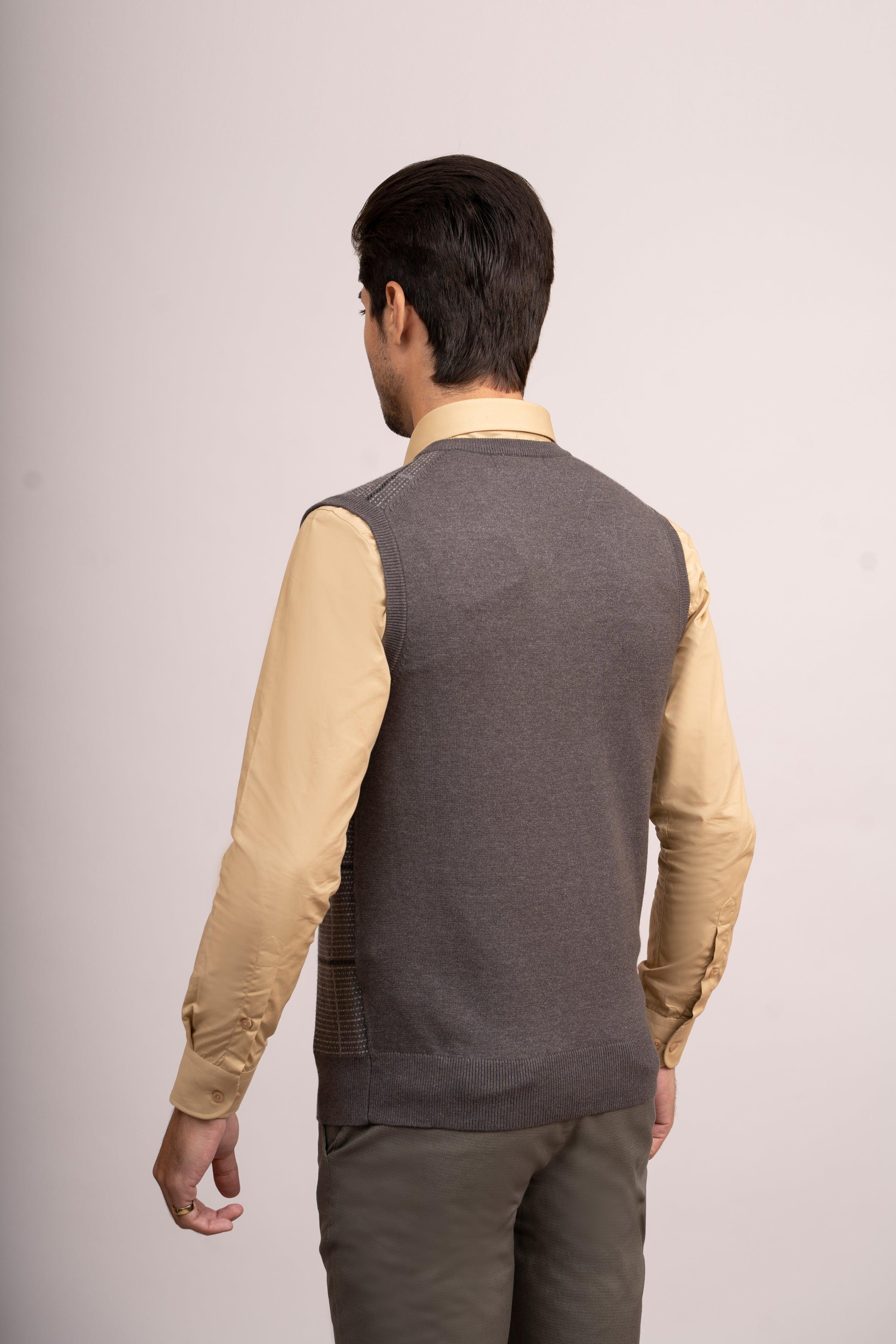 SWEATER V NECK S/L GREY at Charcoal Clothing