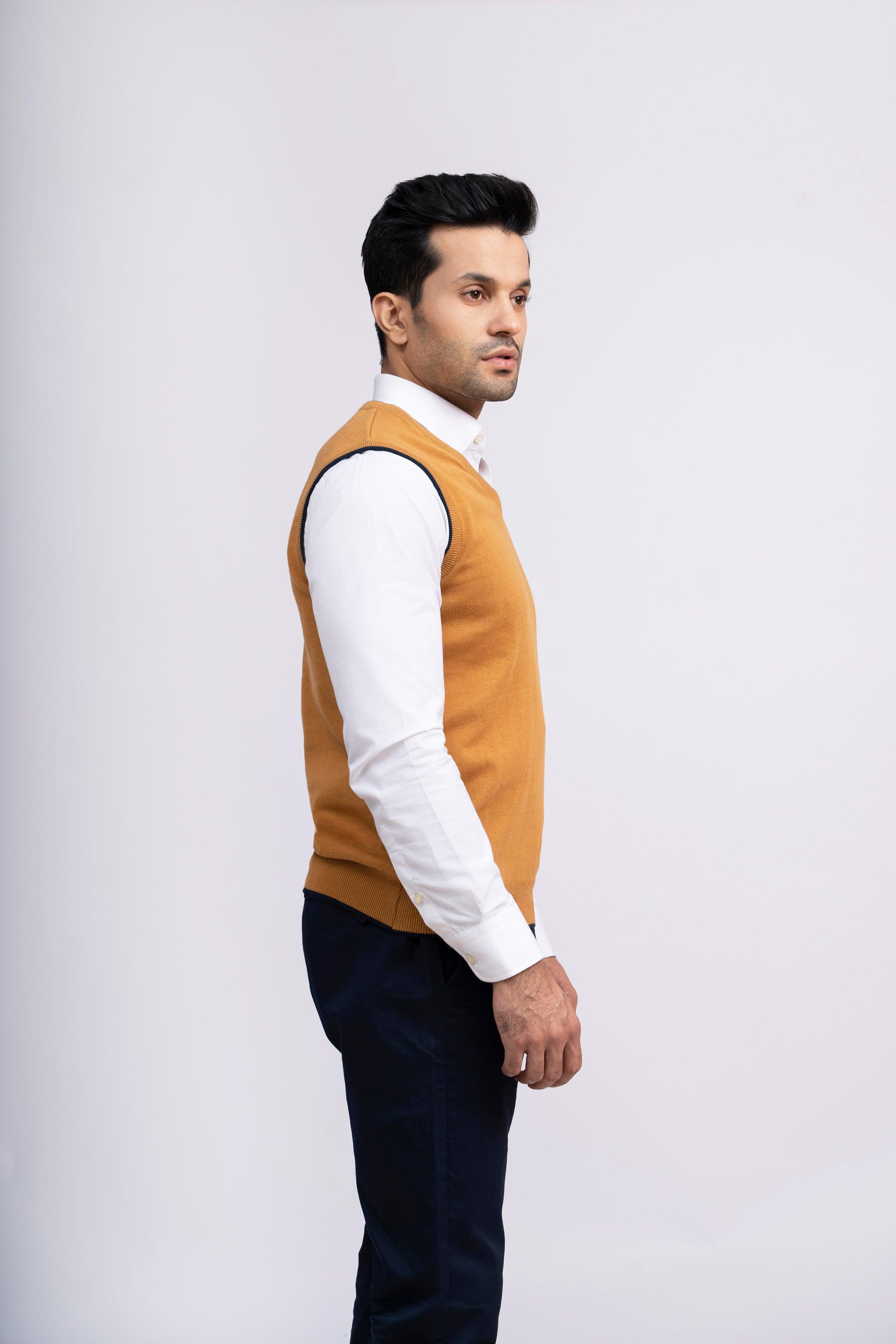 SWEATER V NECK S/L MUSTARD at Charcoal Clothing