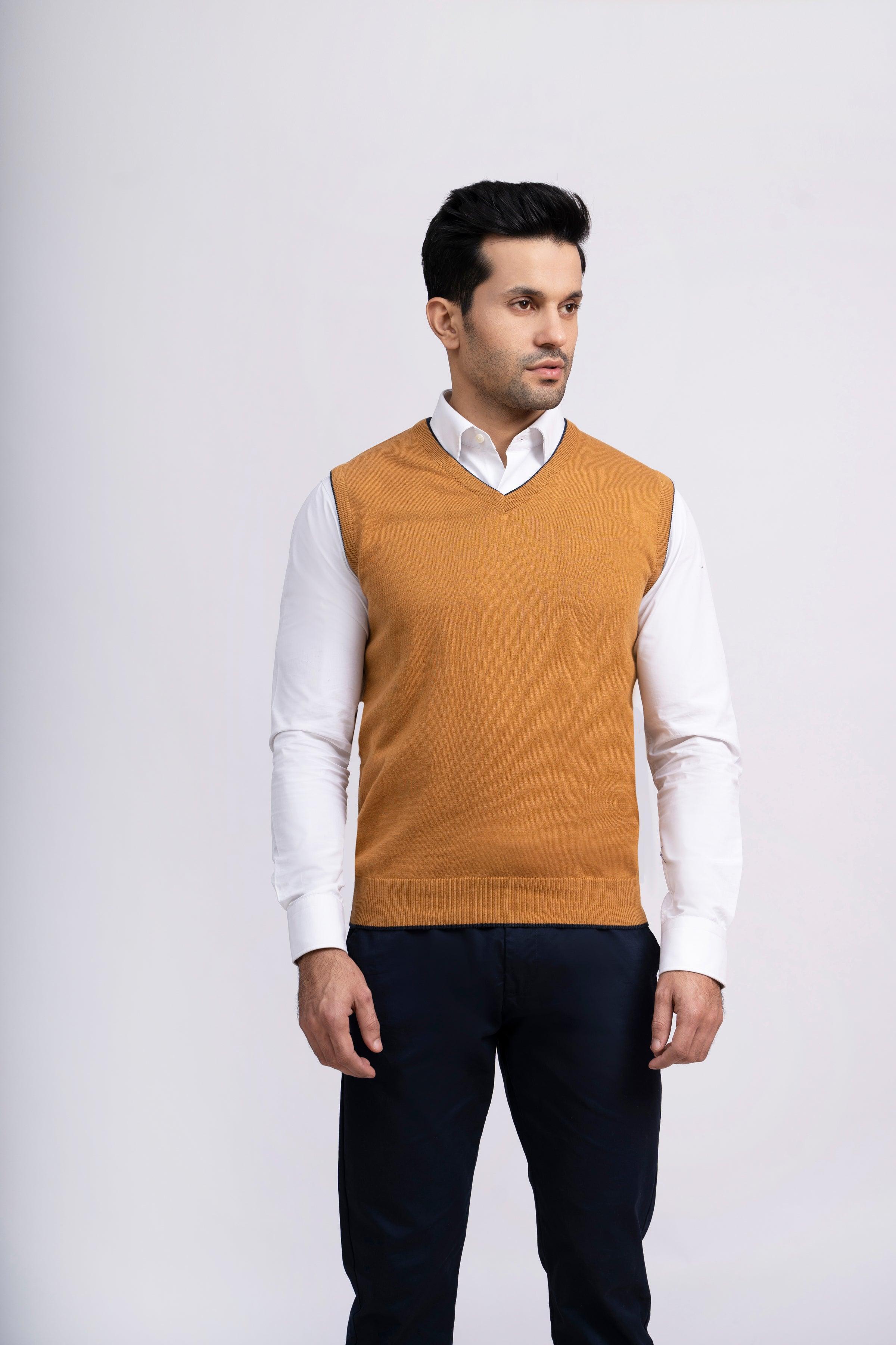 SWEATER V NECK S/L MUSTARD at Charcoal Clothing