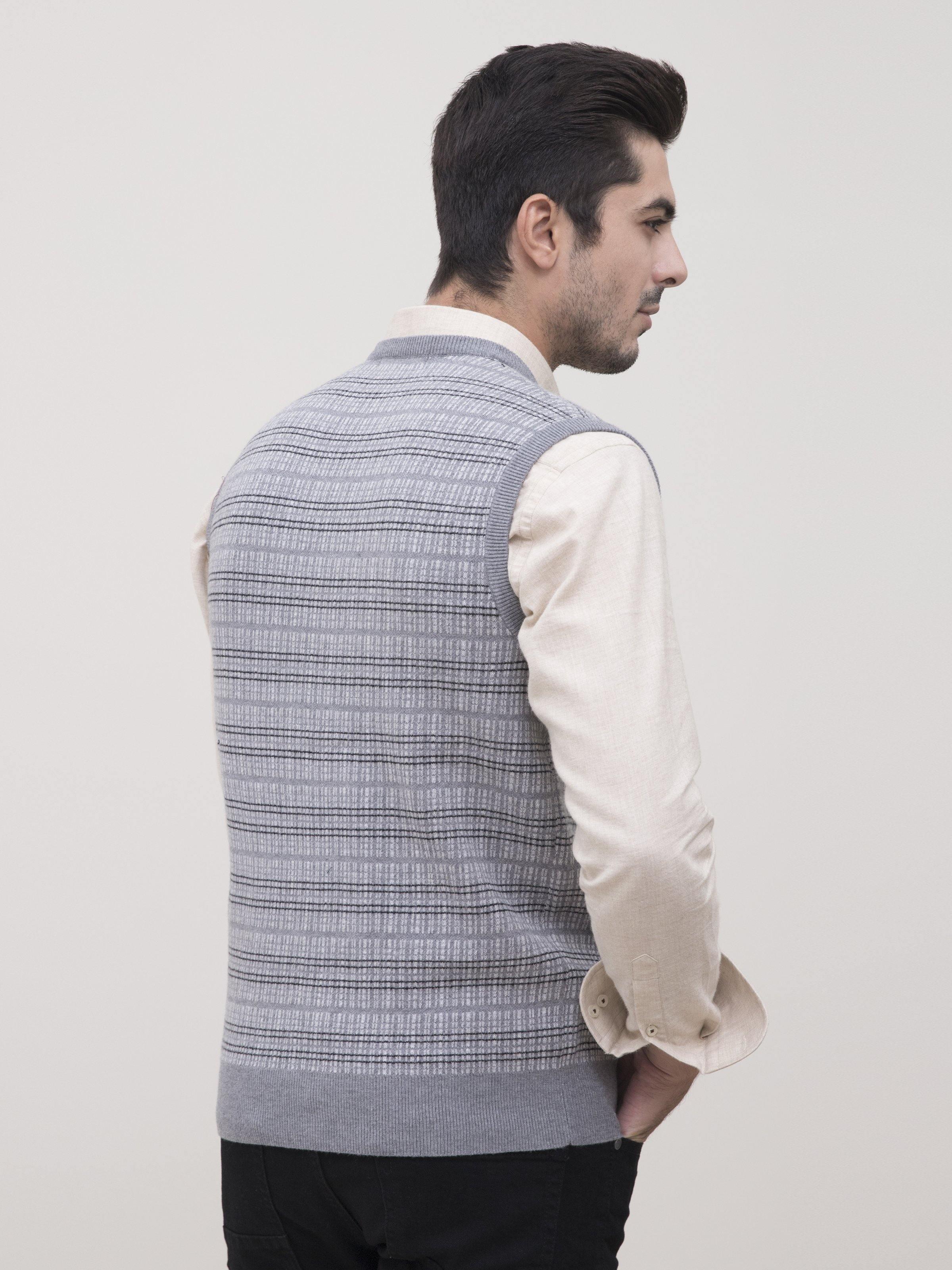 SWEATER V NECK SLEEVELESS GREY at Charcoal Clothing
