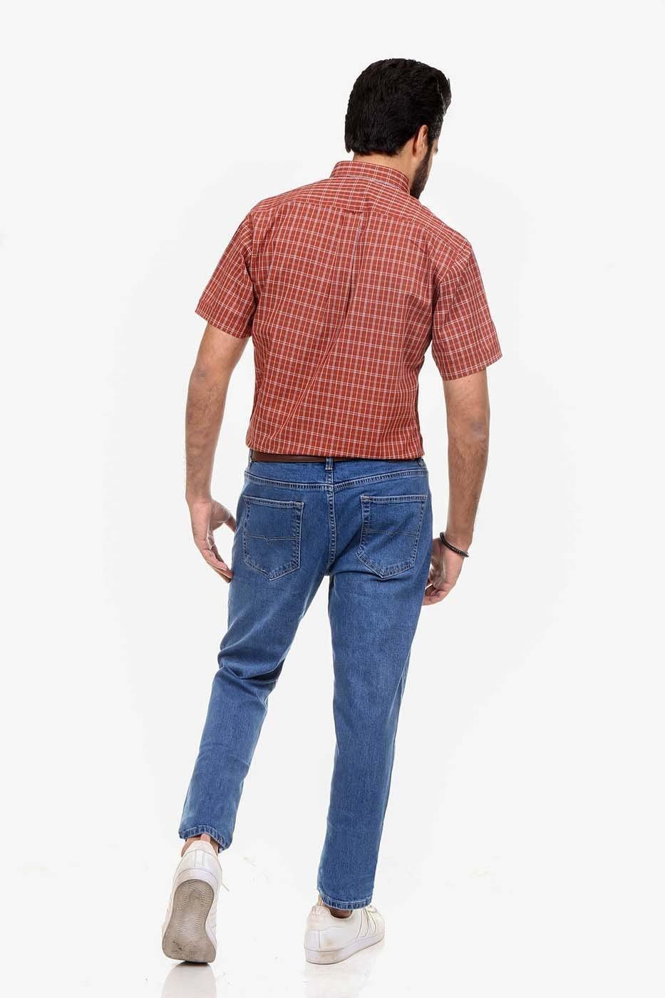 Semi Formal Shirt Half Sleeves Brown Coffee at Charcoal Clothing