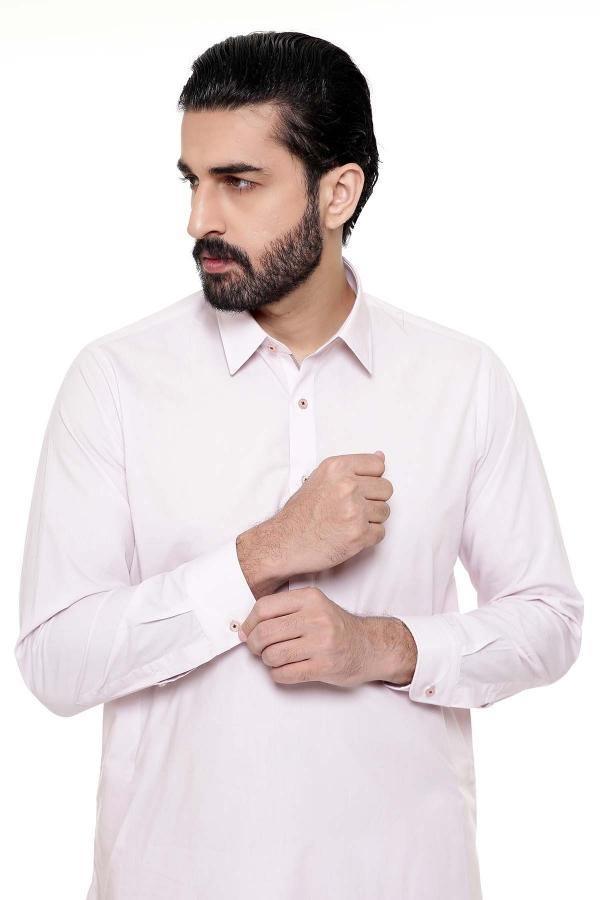 Shalwar Kameez with Collar Ash Rose at Charcoal Clothing