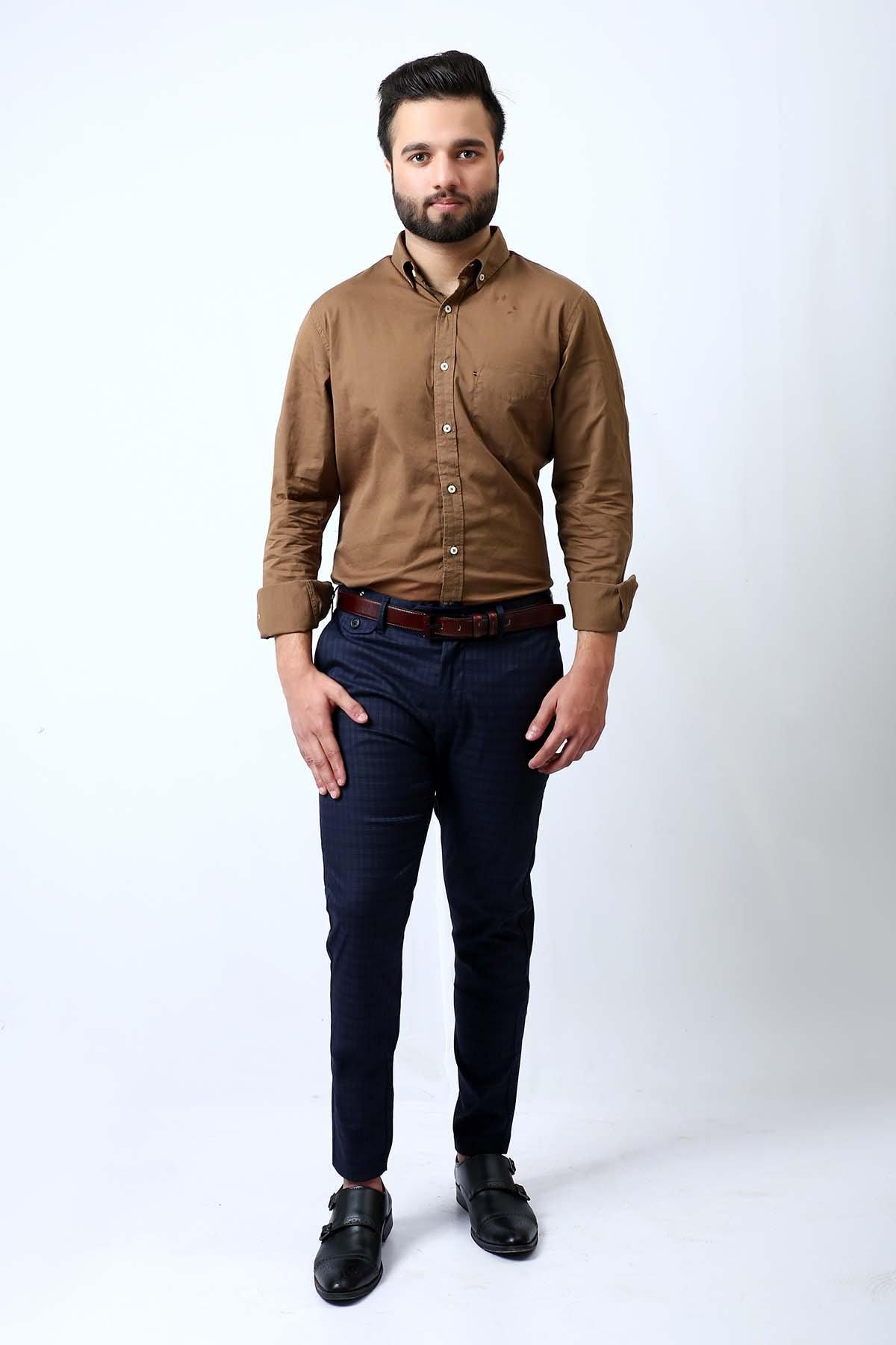 Smart Shirt Brown at Charcoal Clothing