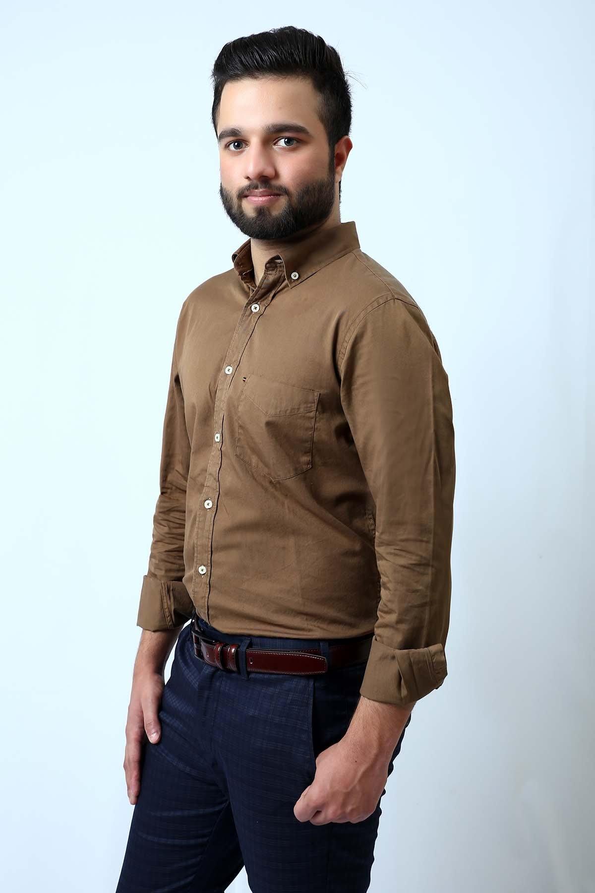 Smart Shirt Brown at Charcoal Clothing