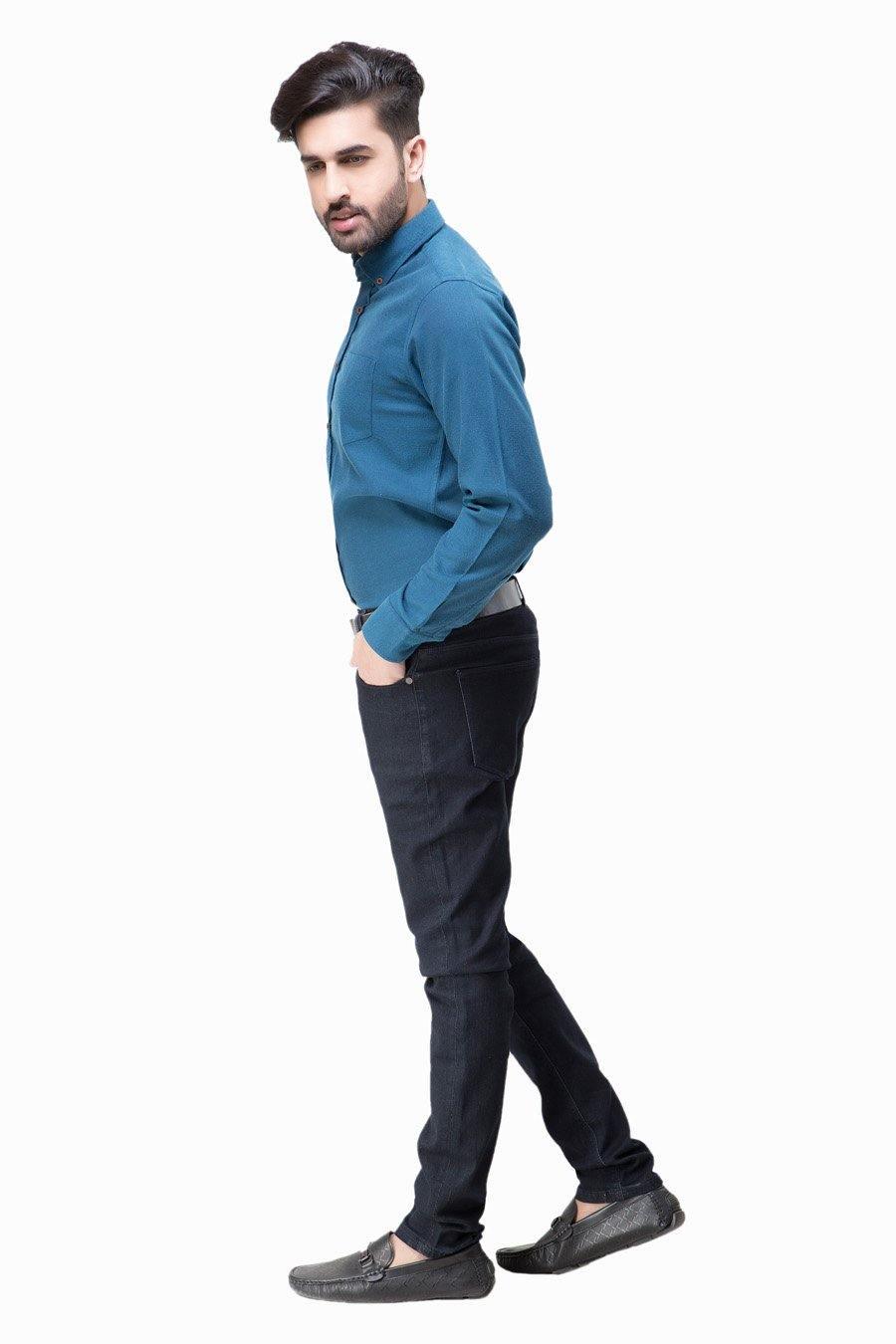 Smart shirt Button Down FUll sleeve Blue at Charcoal Clothing