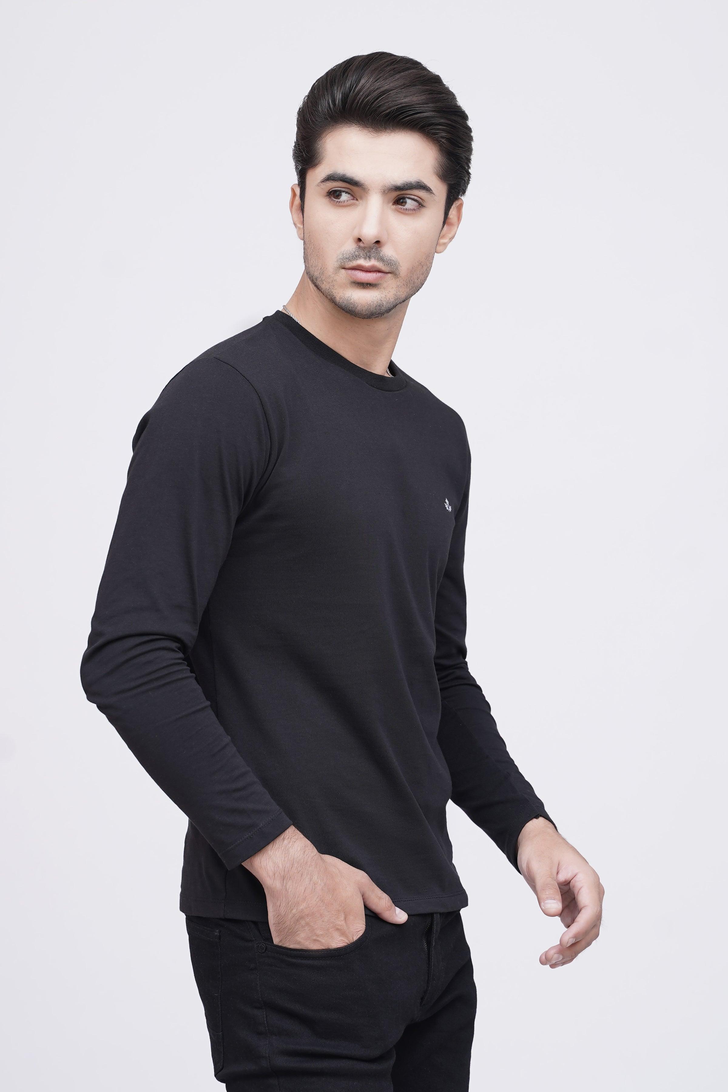 T SHIRT CREW NECK BLACK at Charcoal Clothing