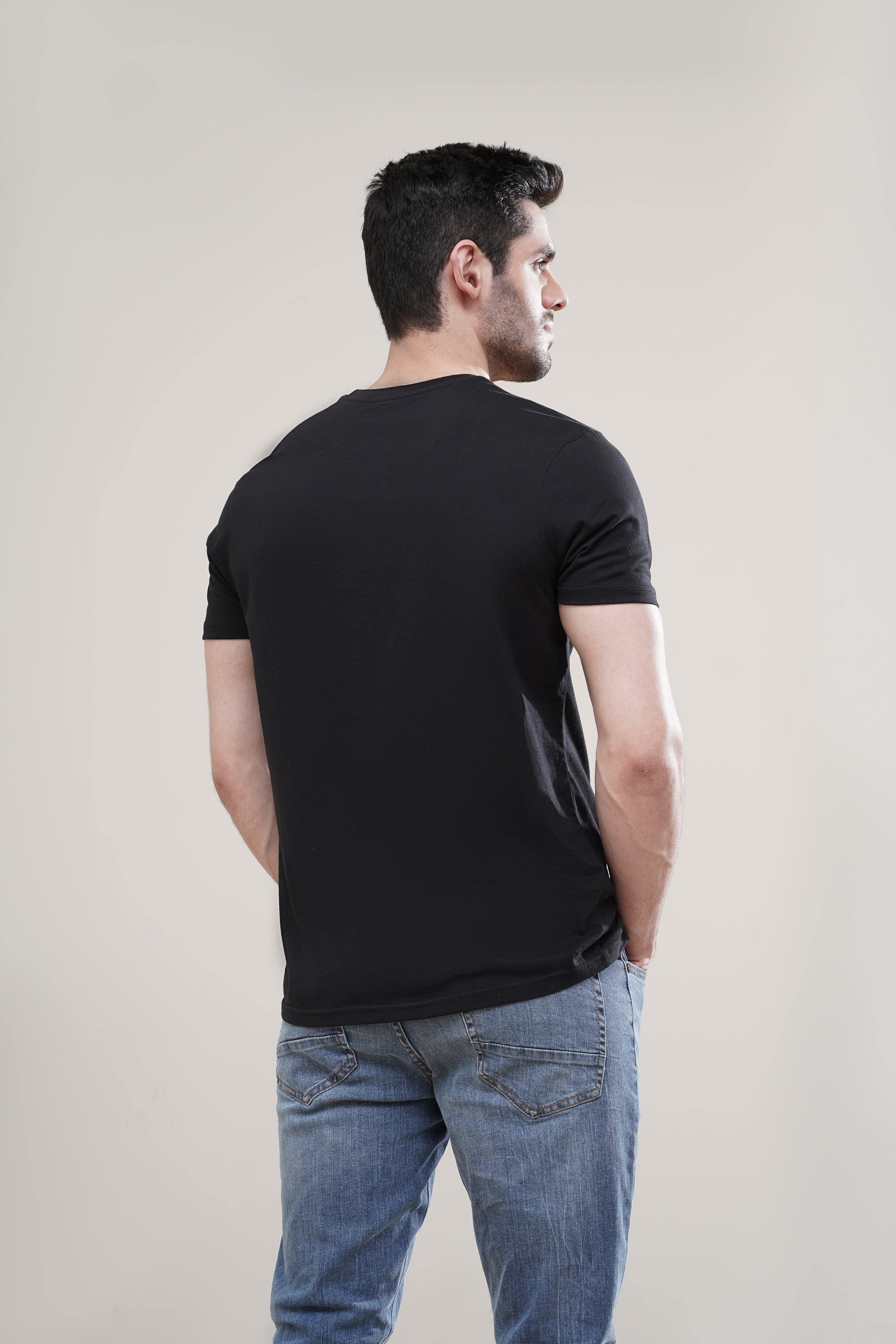 T SHIRT CREW NECK BLACK at Charcoal Clothing