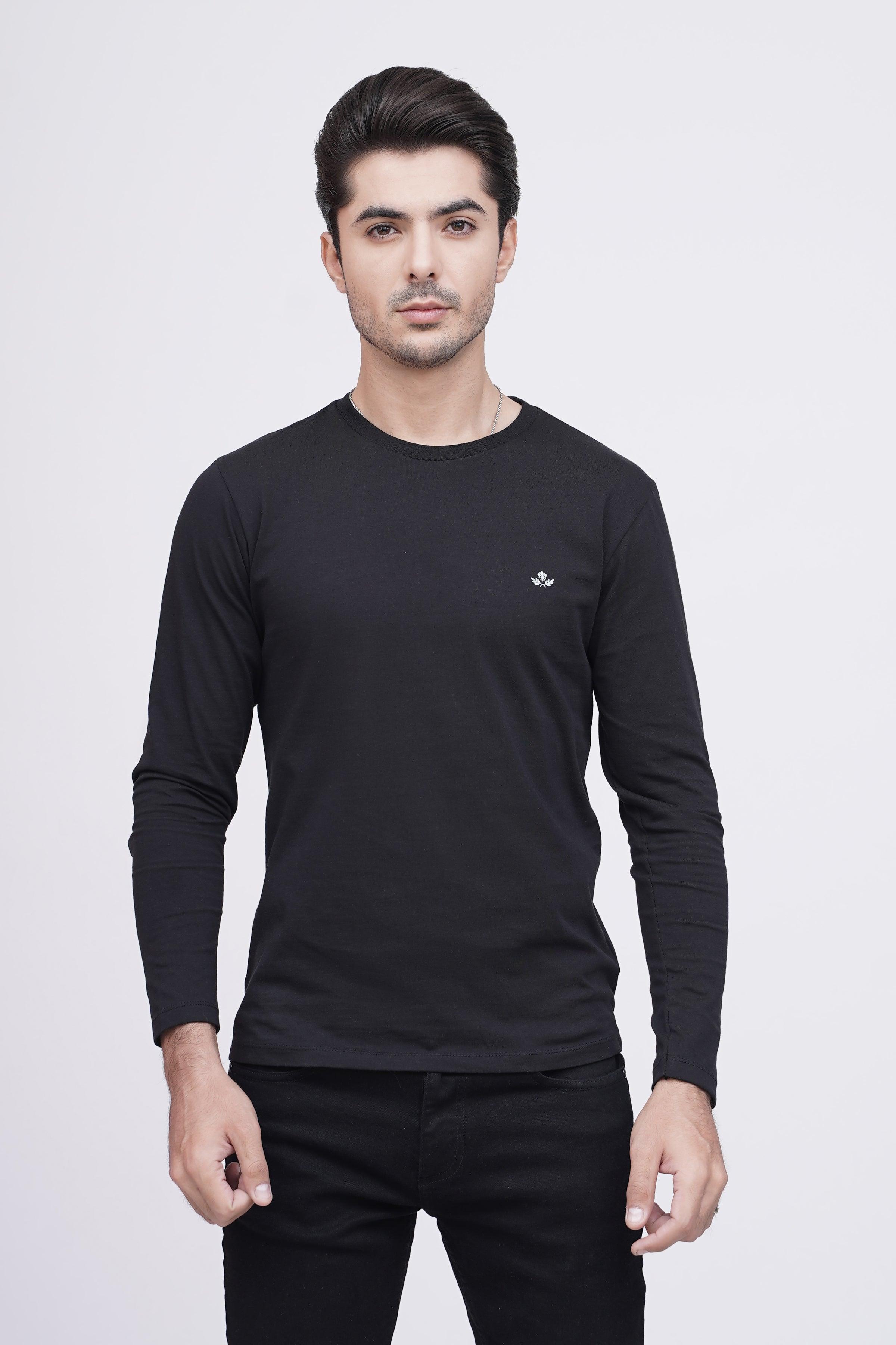 T SHIRT CREW NECK BLACK at Charcoal Clothing