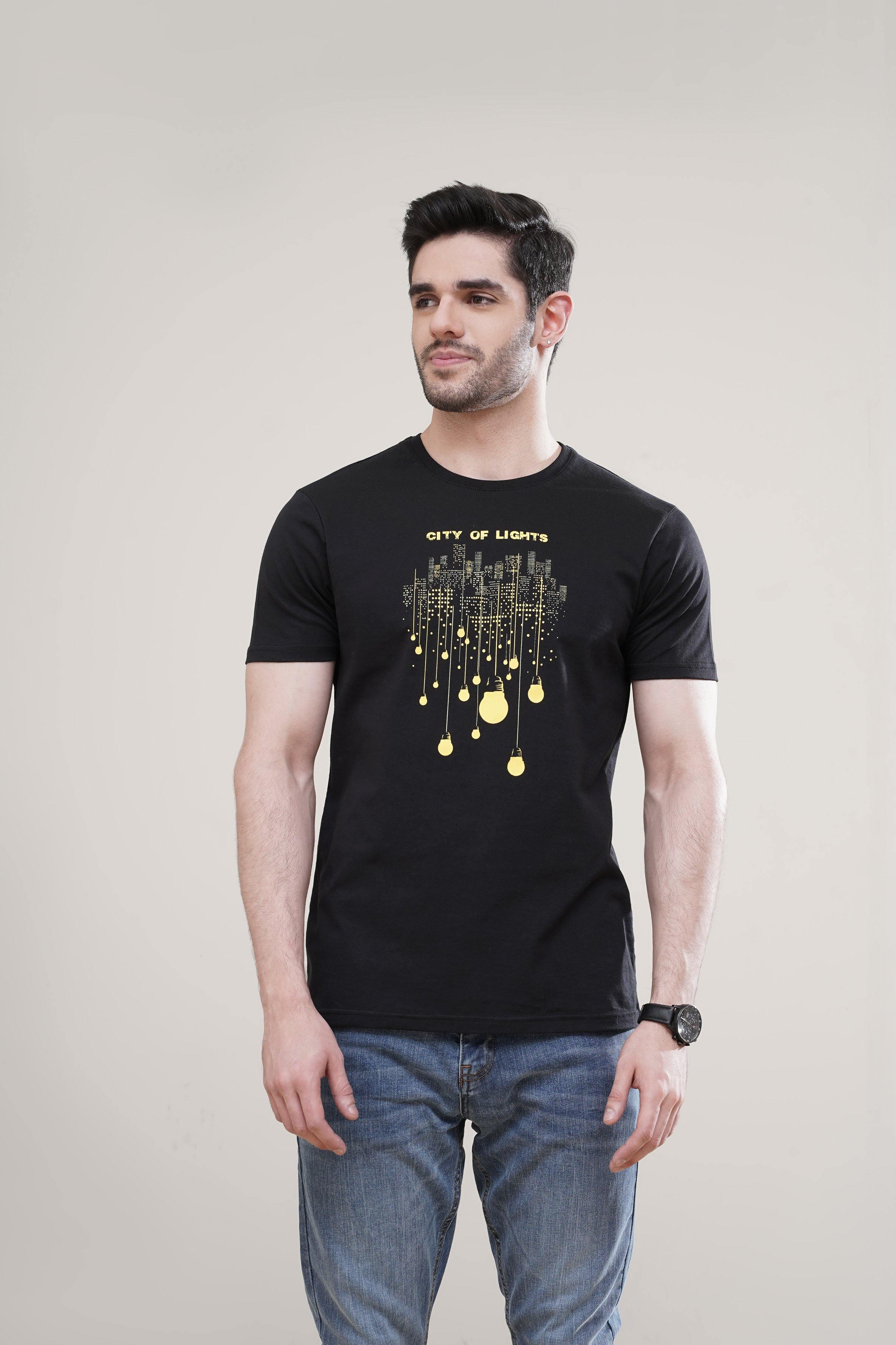 T SHIRT CREW NECK BLACK at Charcoal Clothing