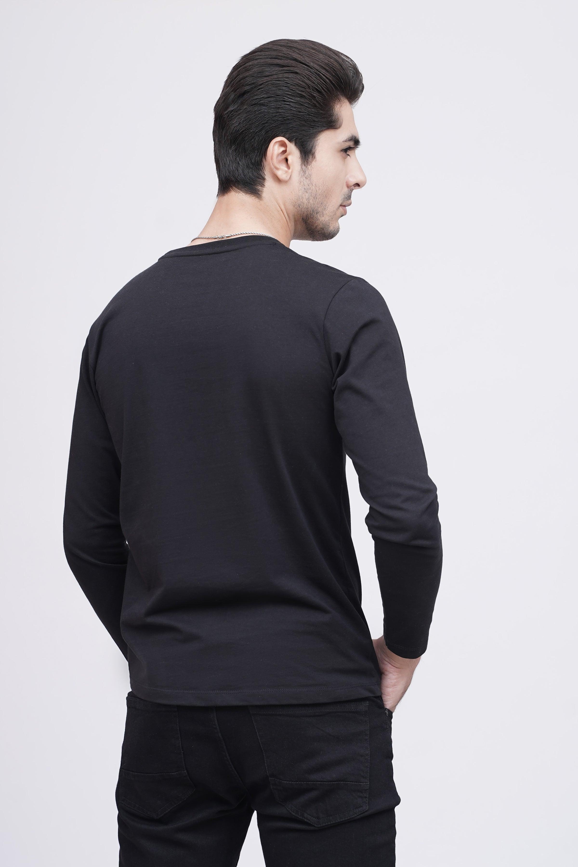 T SHIRT CREW NECK BLACK at Charcoal Clothing