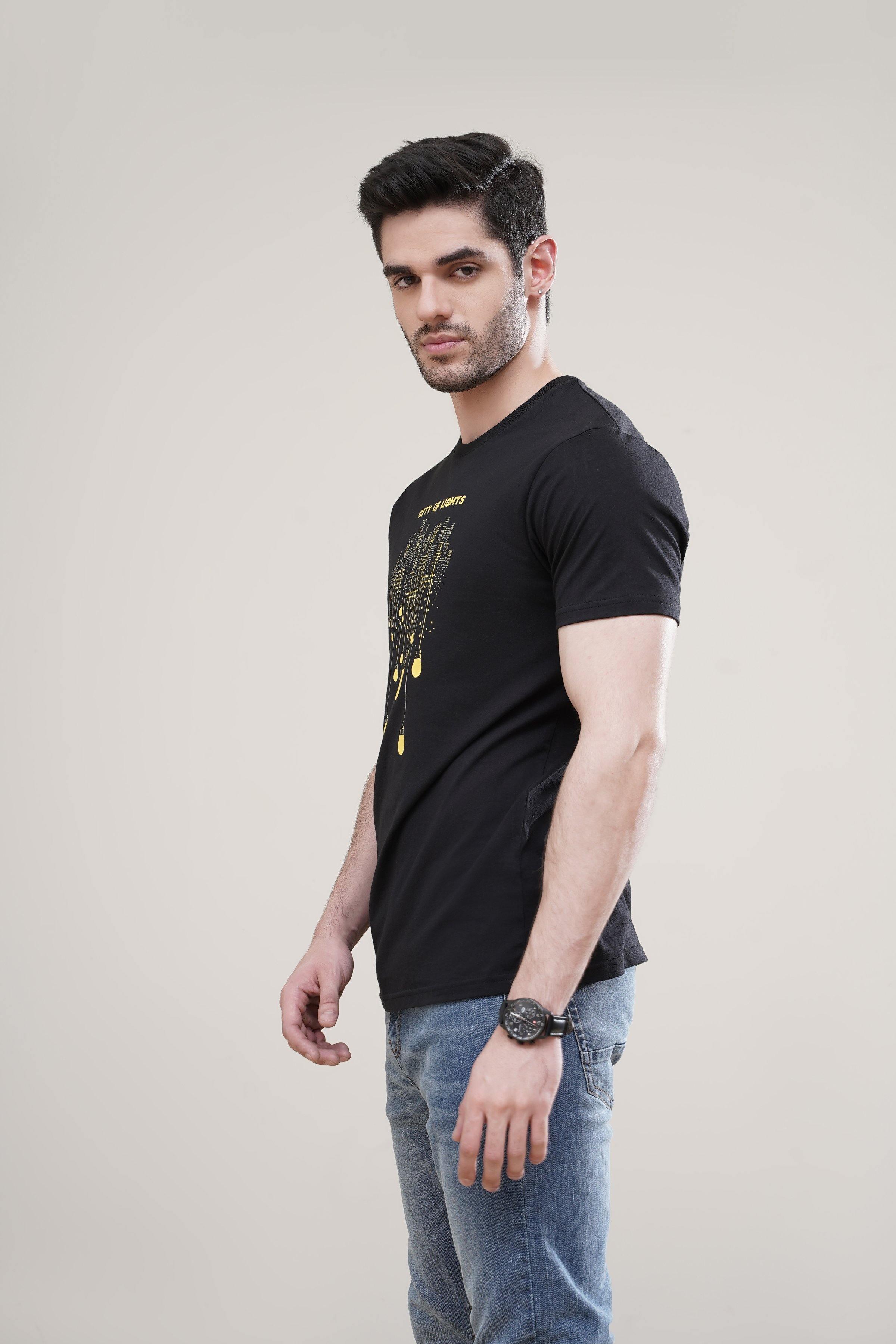 T SHIRT CREW NECK BLACK at Charcoal Clothing