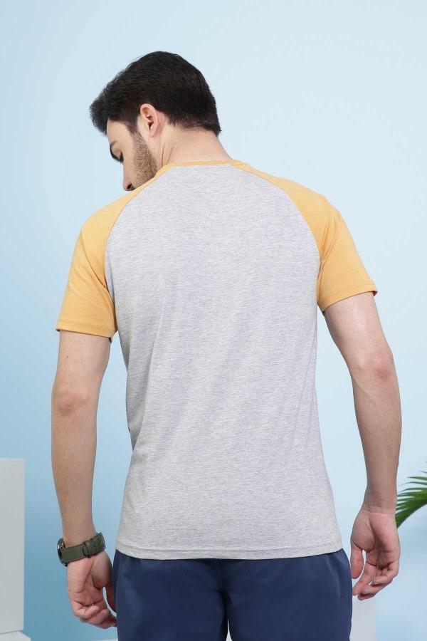 T SHIRT CREW NECK GREY HEATHER at Charcoal Clothing