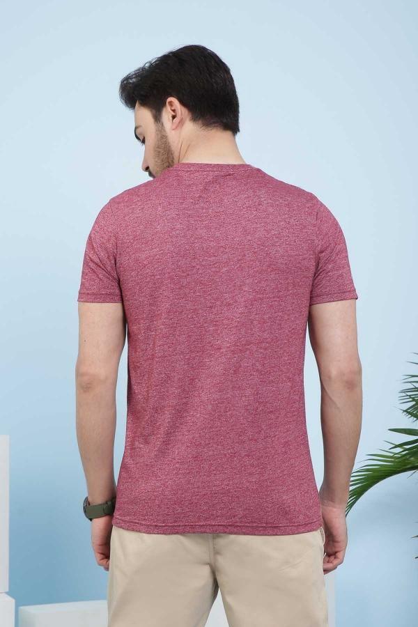 T SHIRT CREW NECK MAROON at Charcoal Clothing