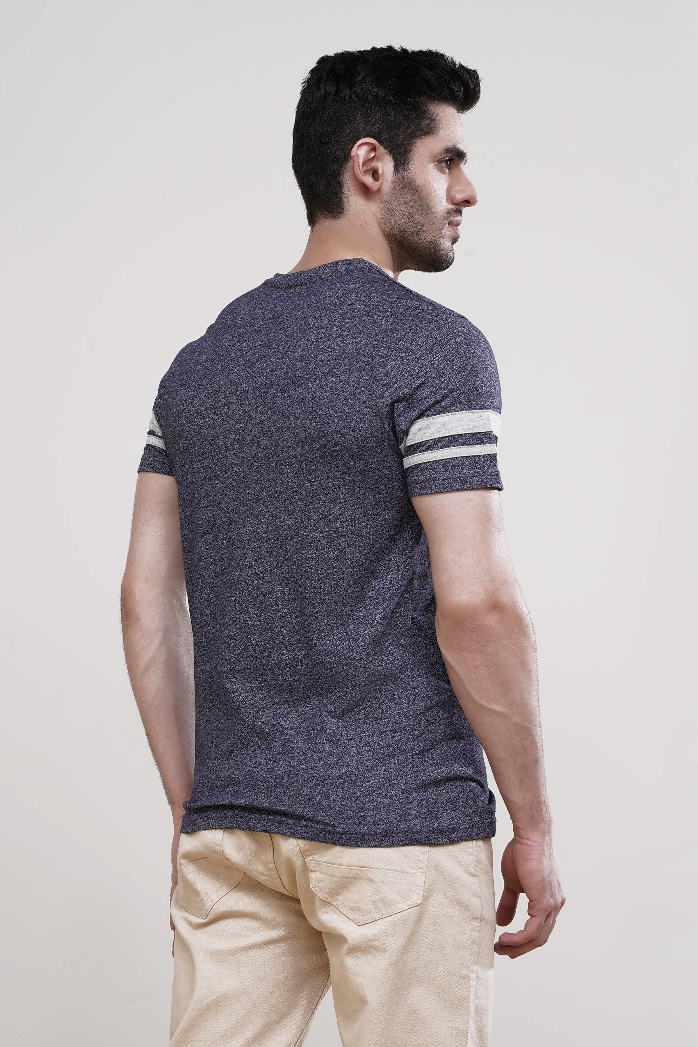 T SHIRT CREW NECK NAVY at Charcoal Clothing