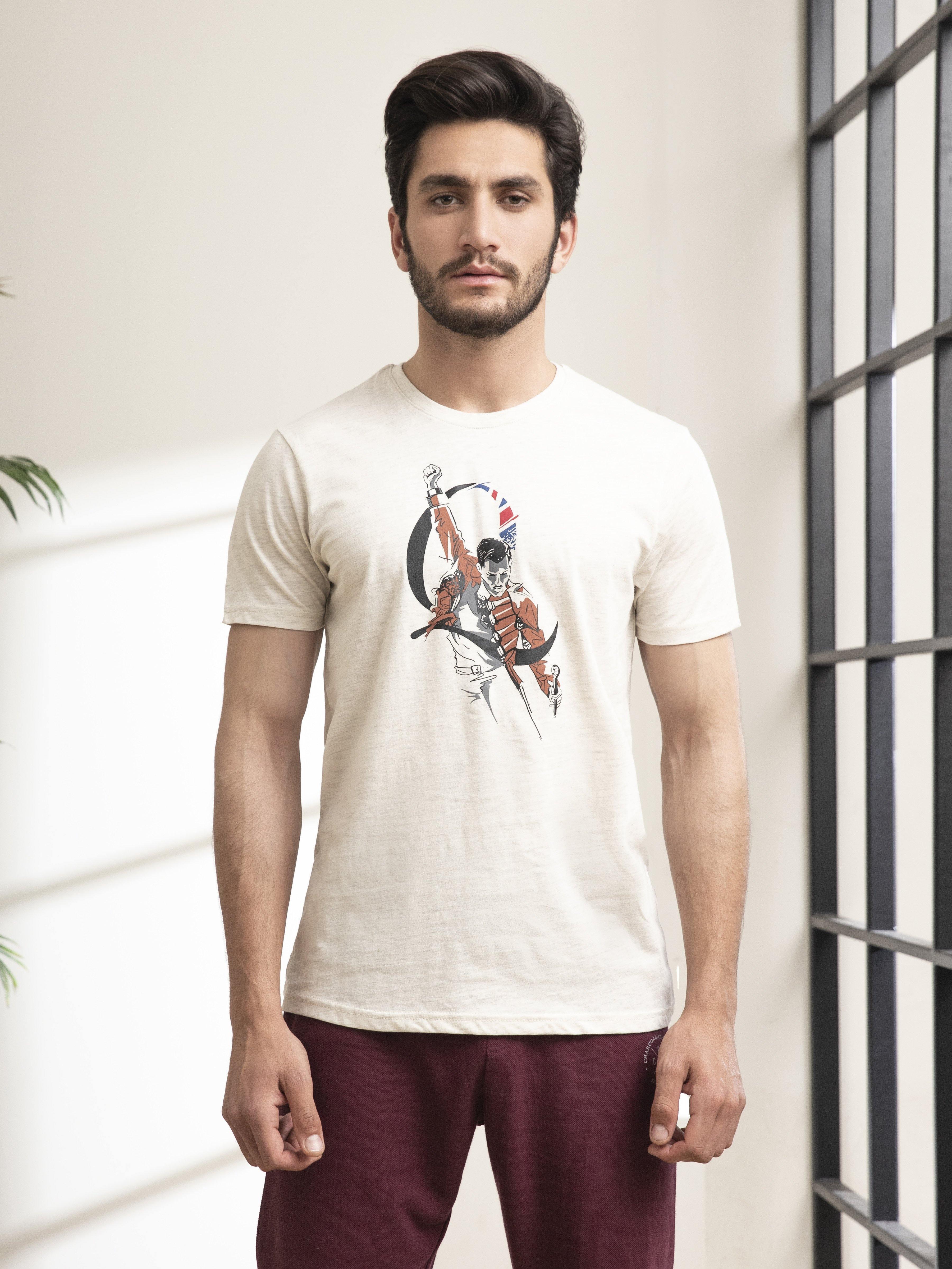 T SHIRT CREW NECK OUTMAIL at Charcoal Clothing