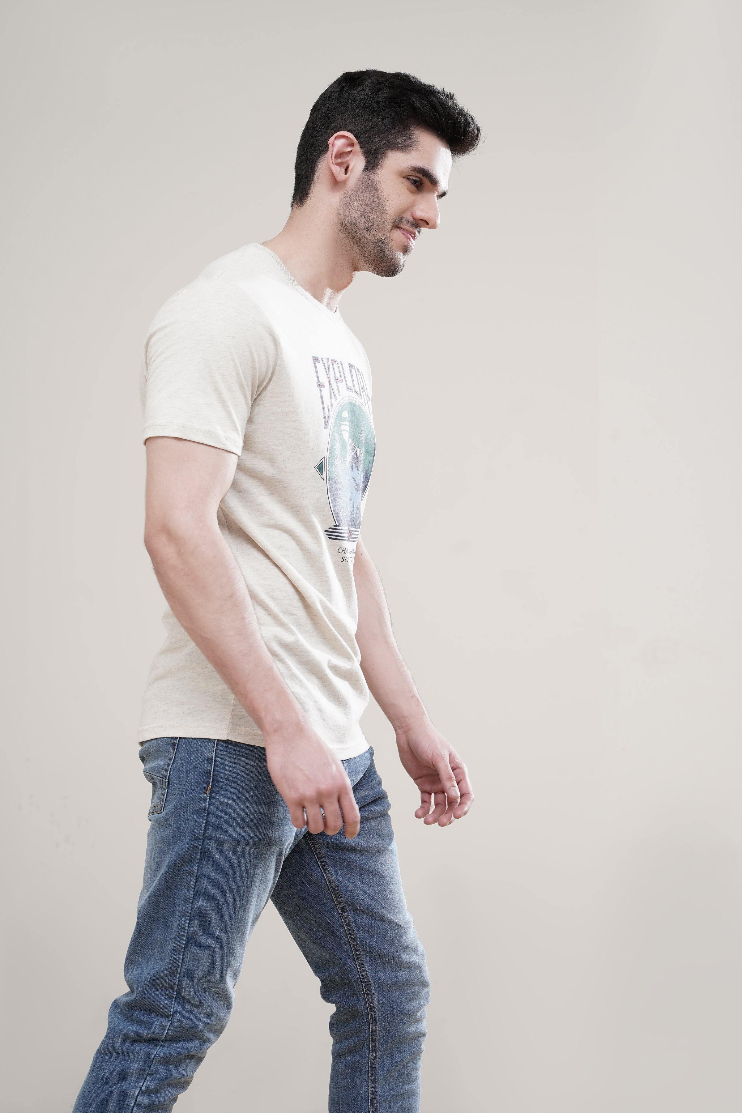 T SHIRT CREW NECK OUTMAIL at Charcoal Clothing