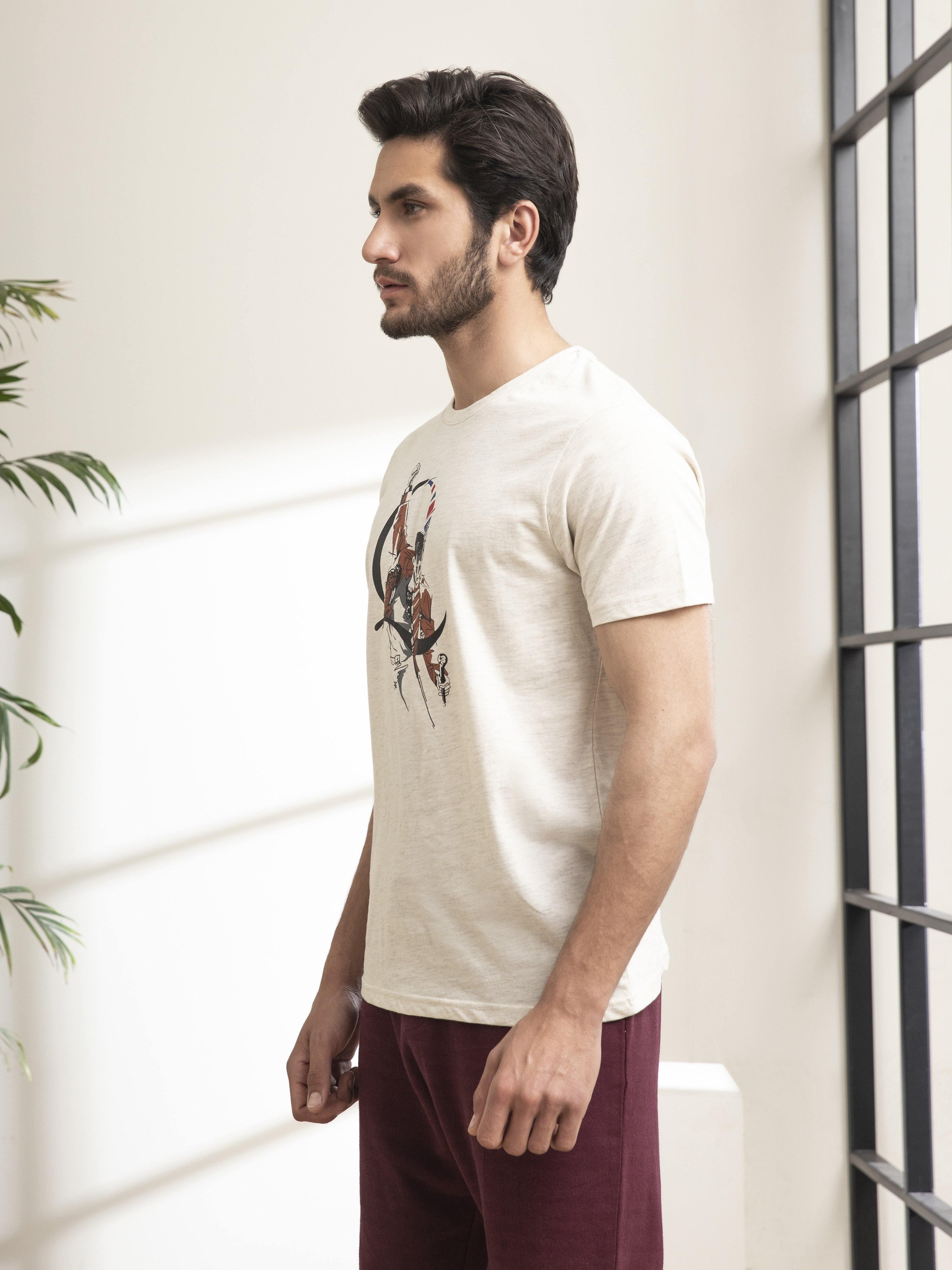 T SHIRT CREW NECK OUTMAIL at Charcoal Clothing