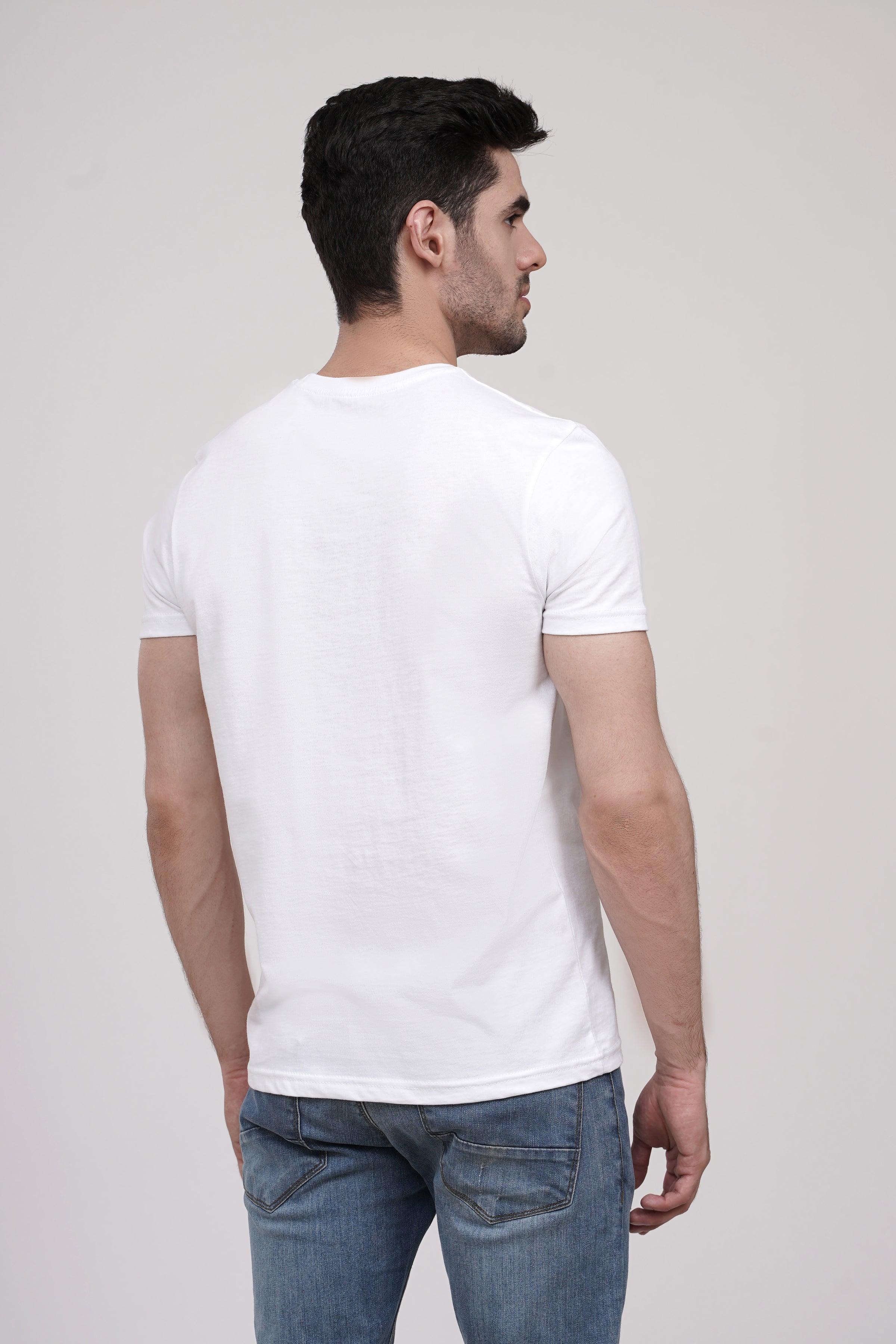 T SHIRT CREW NECK WHITE at Charcoal Clothing
