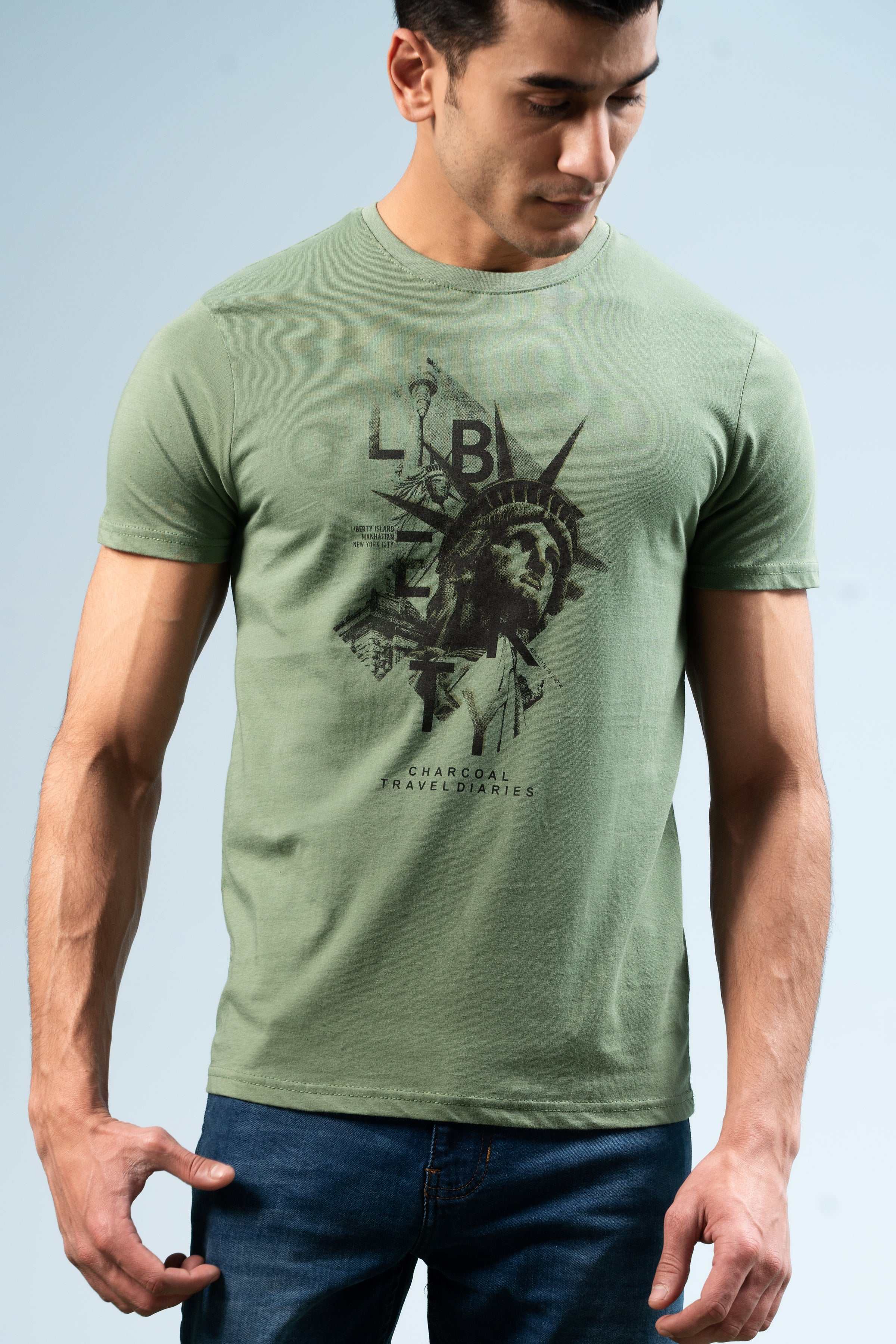 T SHIRT GREEN at Charcoal Clothing