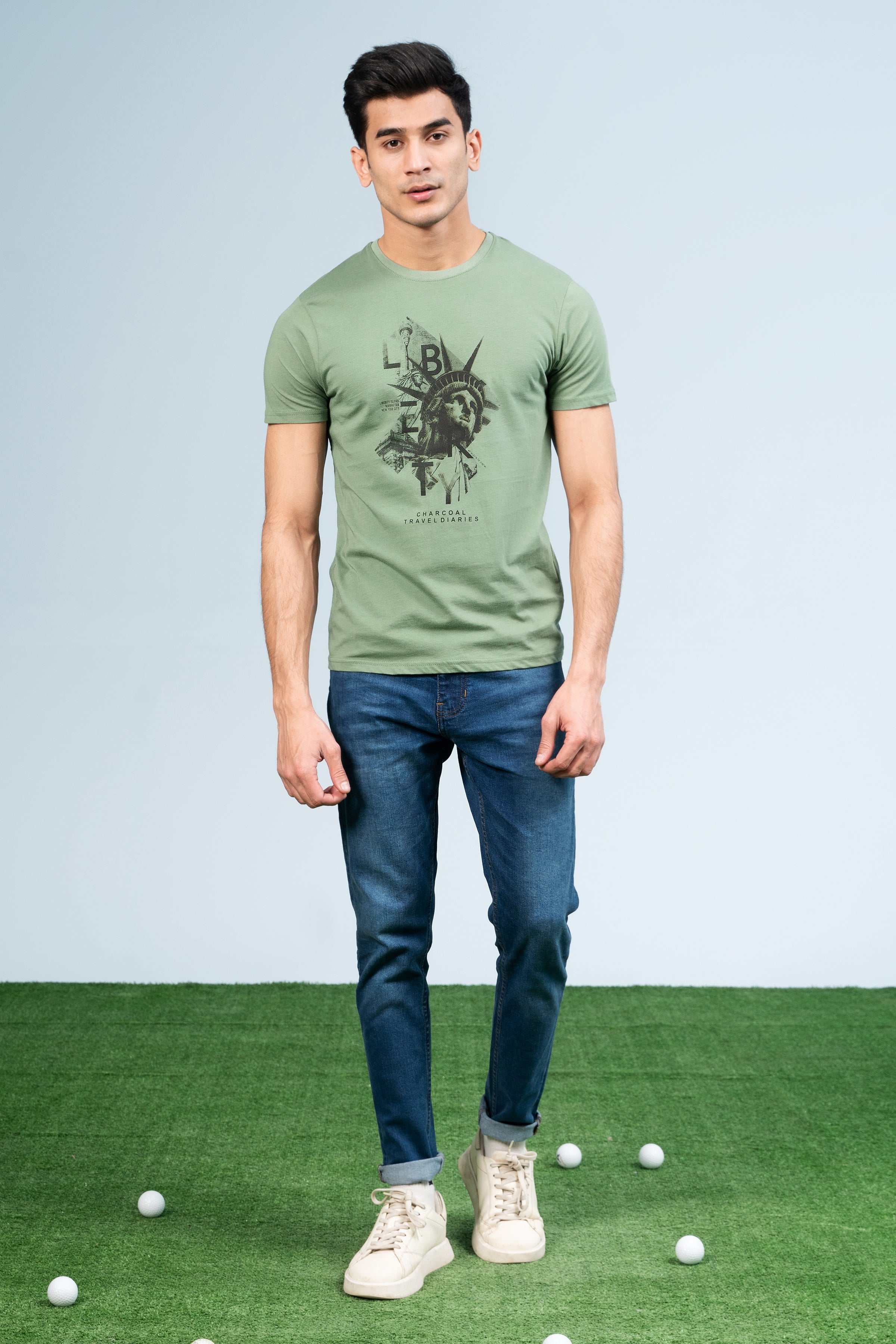 T SHIRT GREEN at Charcoal Clothing
