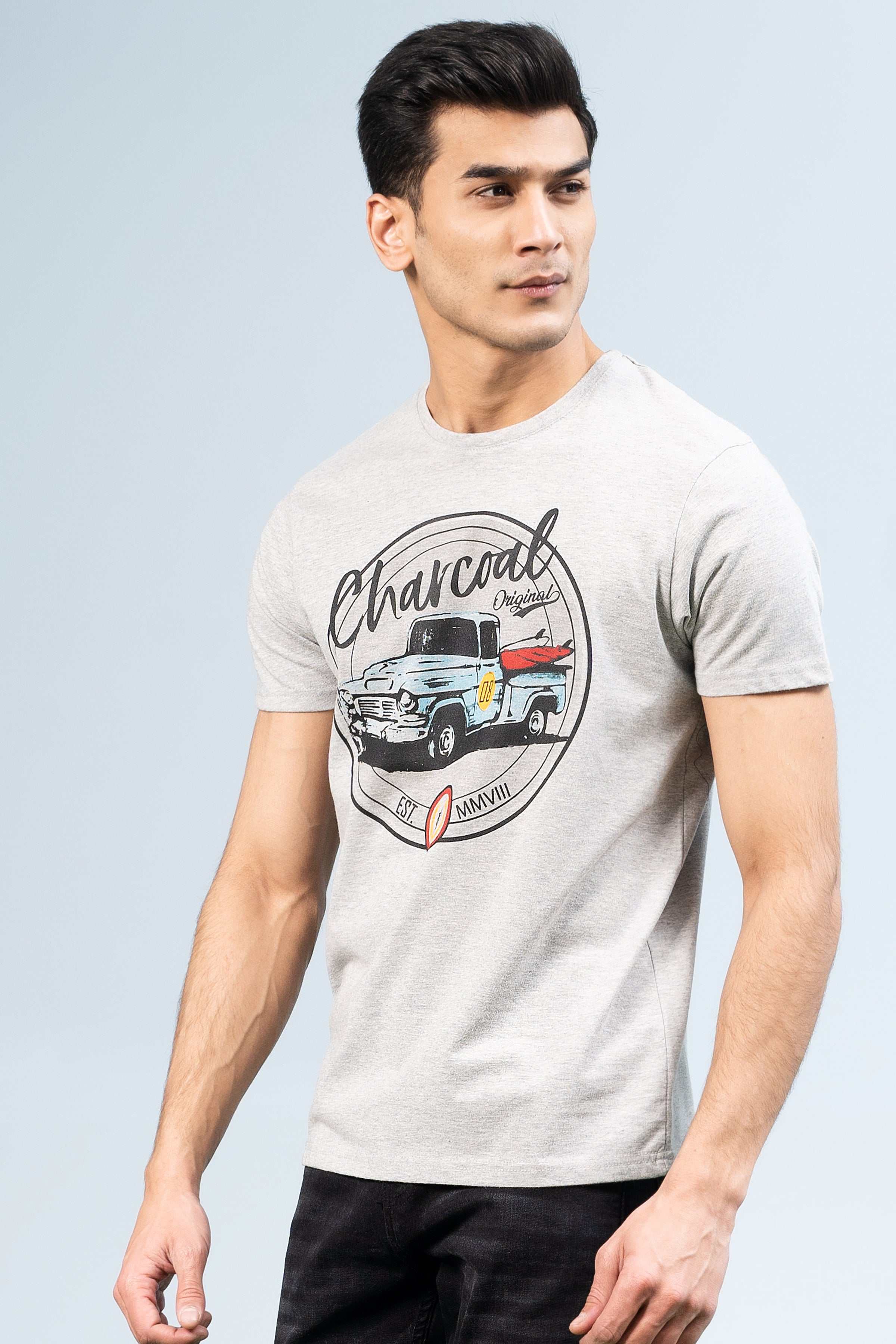 T SHIRT HEATHER GREY at Charcoal Clothing