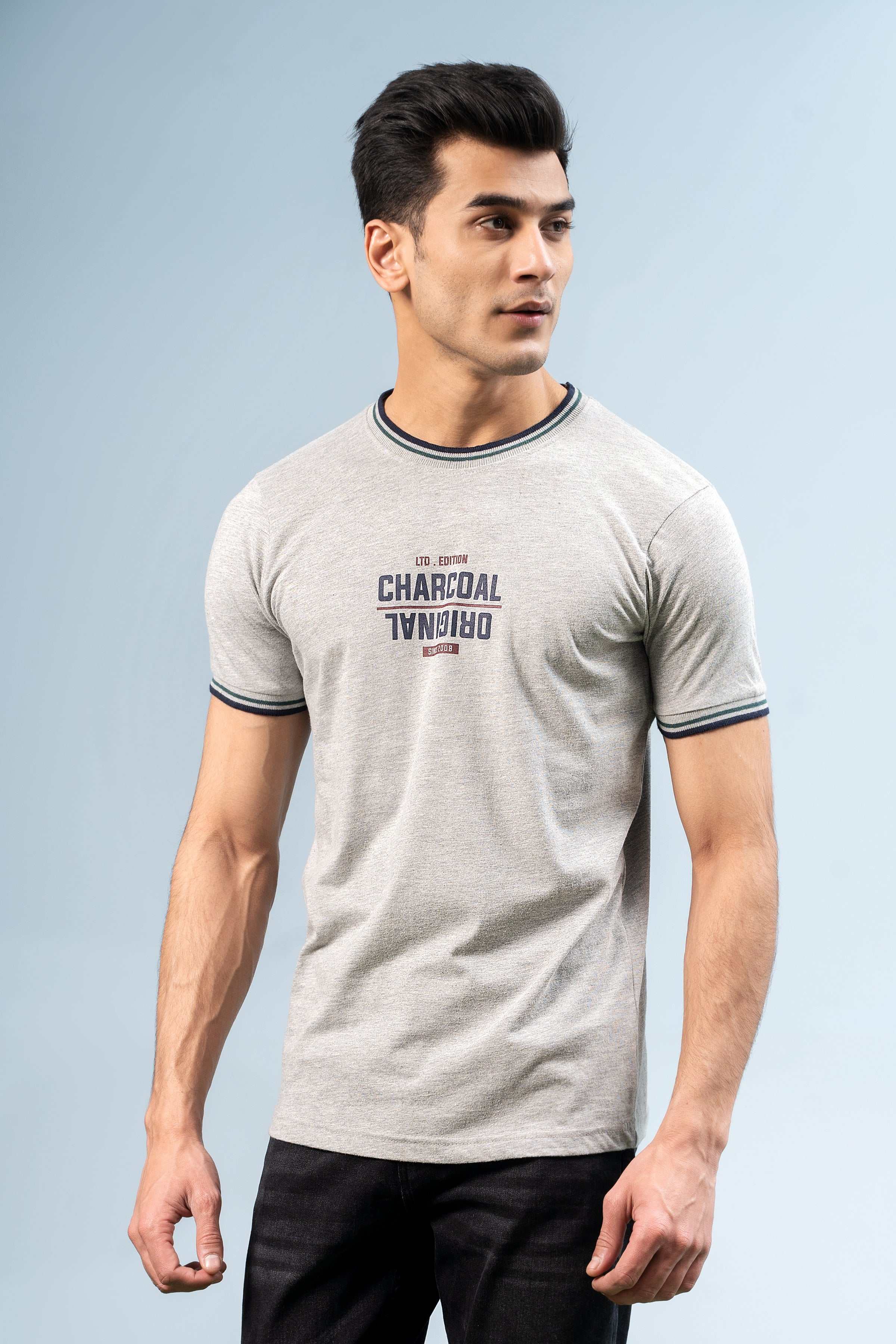 T SHIRT HEATHER GREY at Charcoal Clothing
