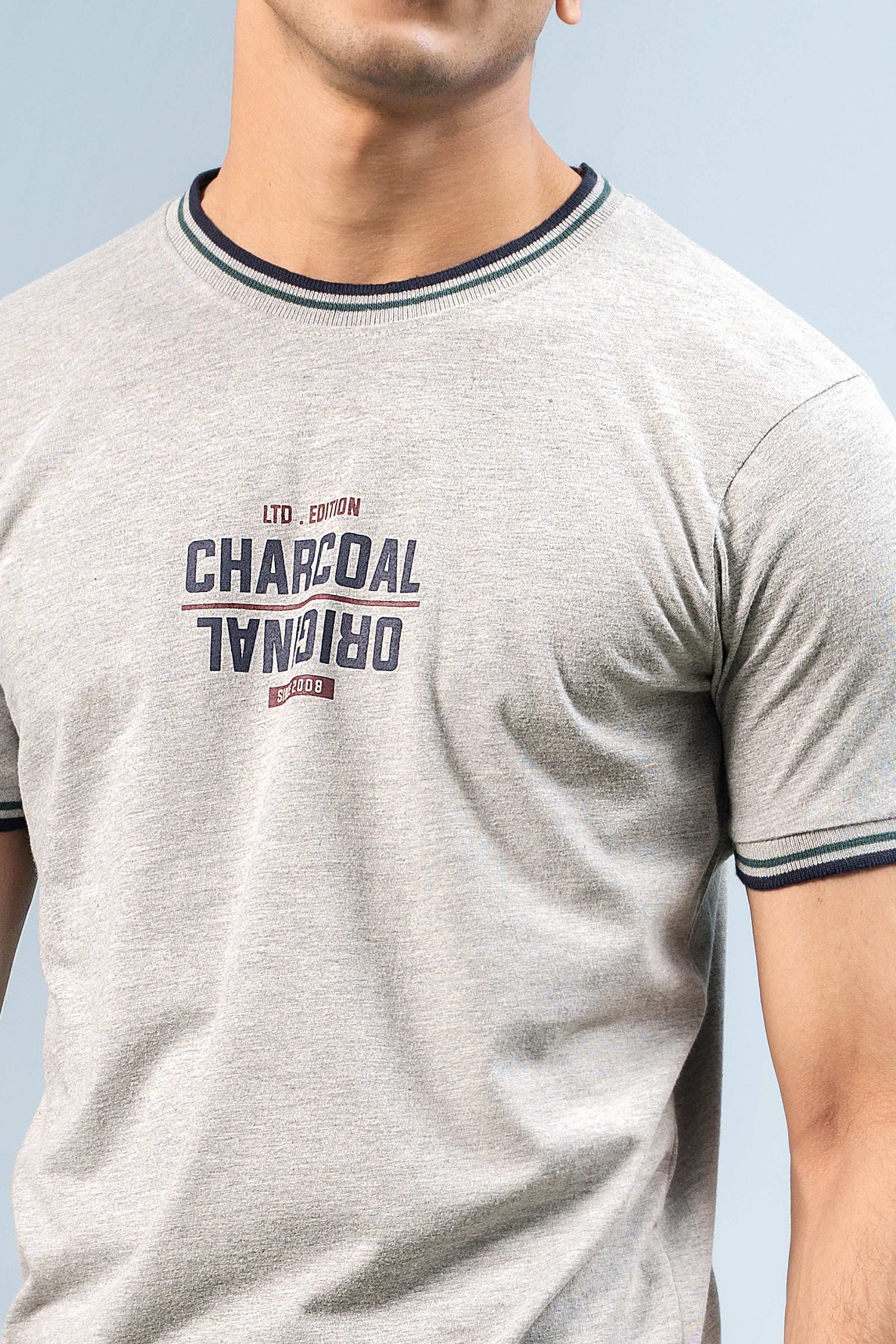 T SHIRT HEATHER GREY at Charcoal Clothing