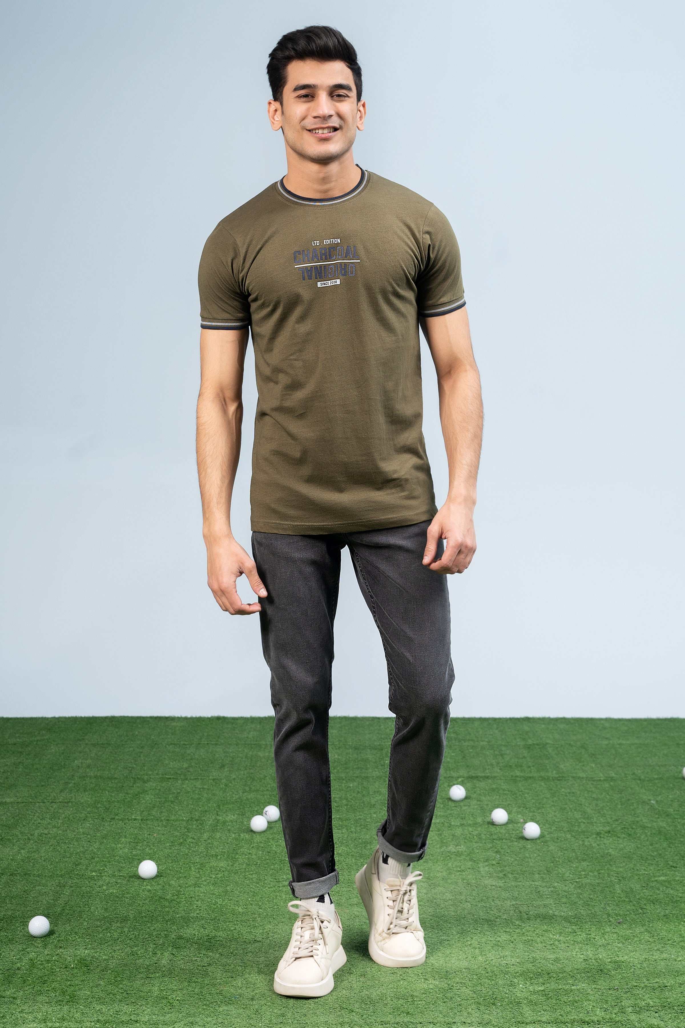 T SHIRT OLIVE at Charcoal Clothing