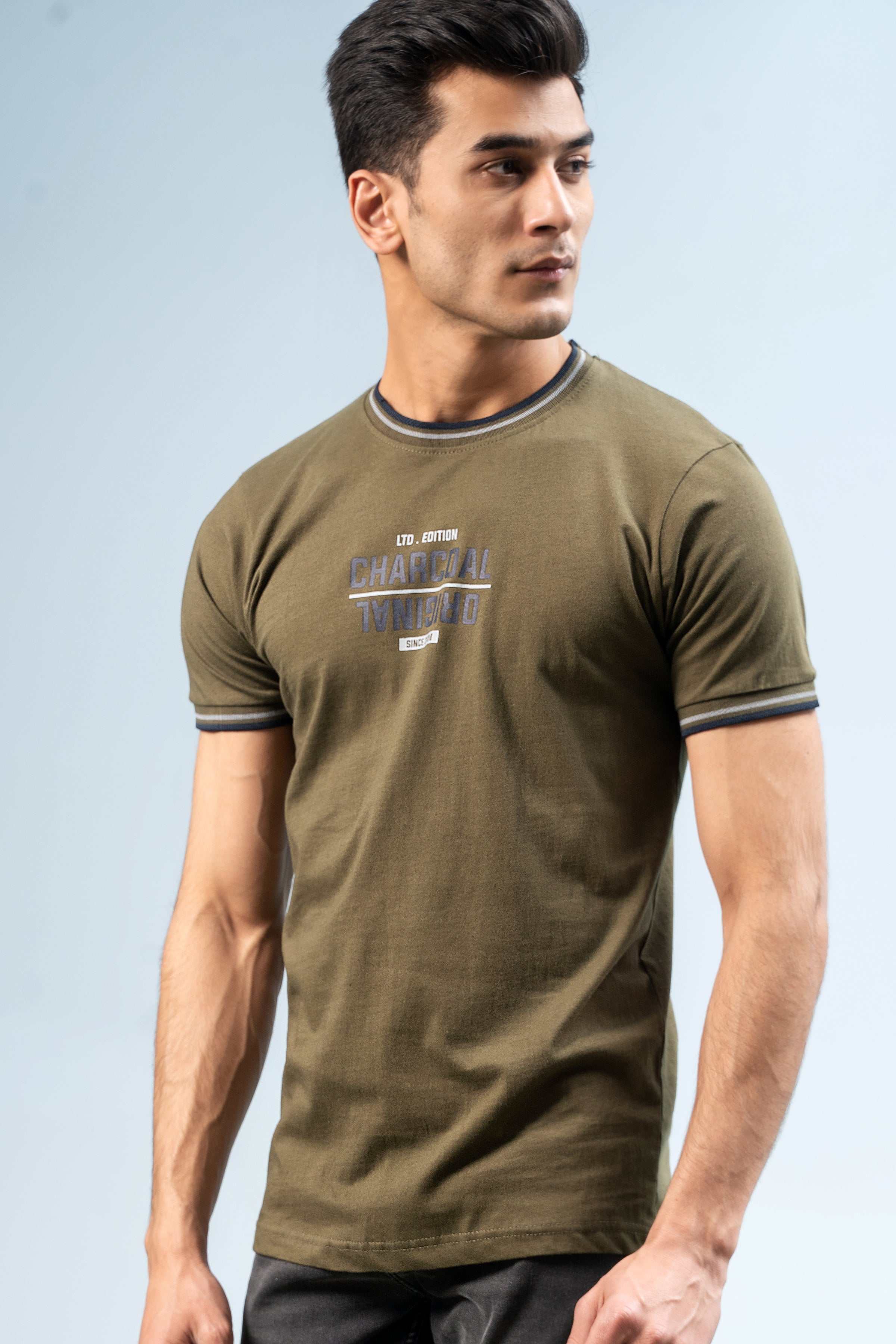T SHIRT OLIVE at Charcoal Clothing
