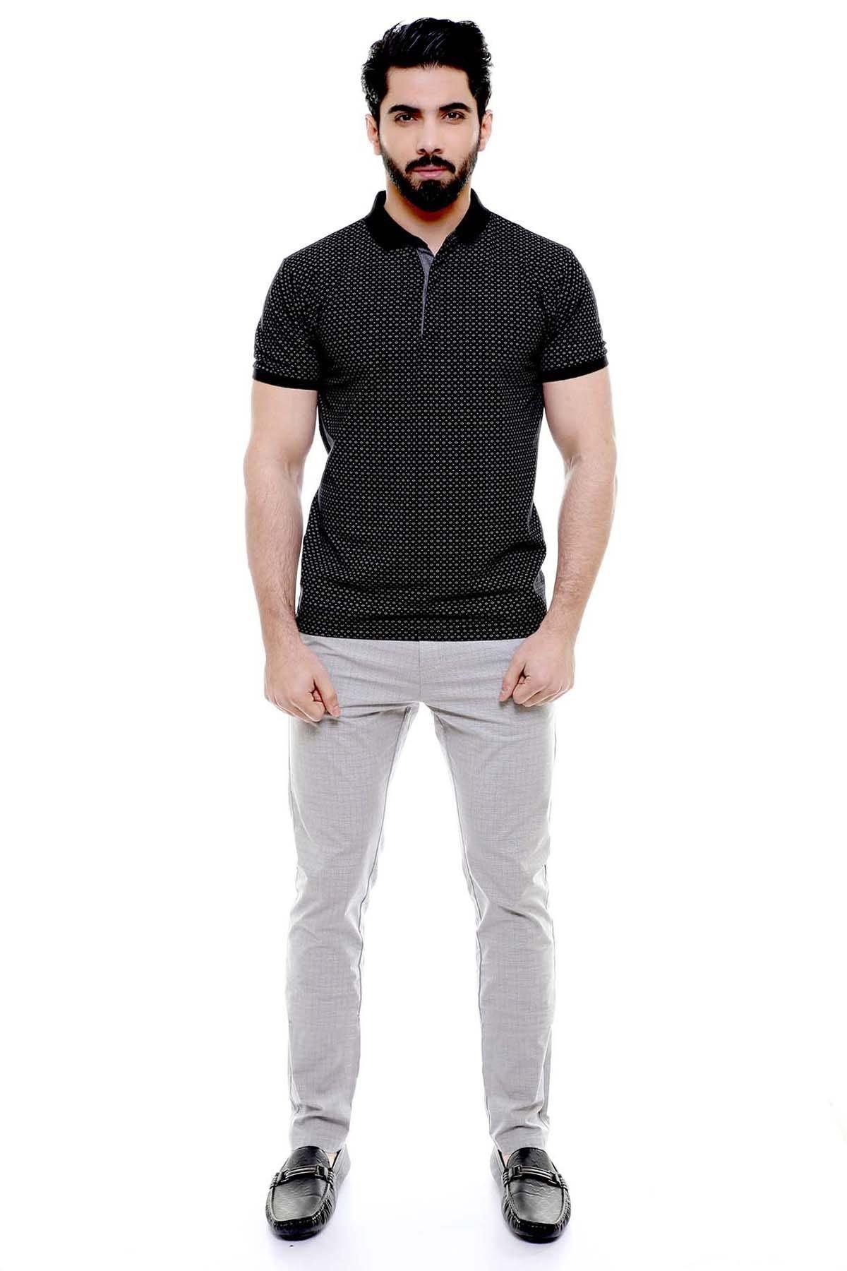 T SHIRT POLO BLACK at Charcoal Clothing