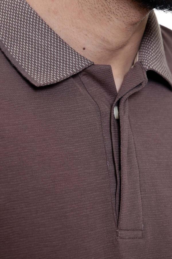 T SHIRT POLO BROWN at Charcoal Clothing