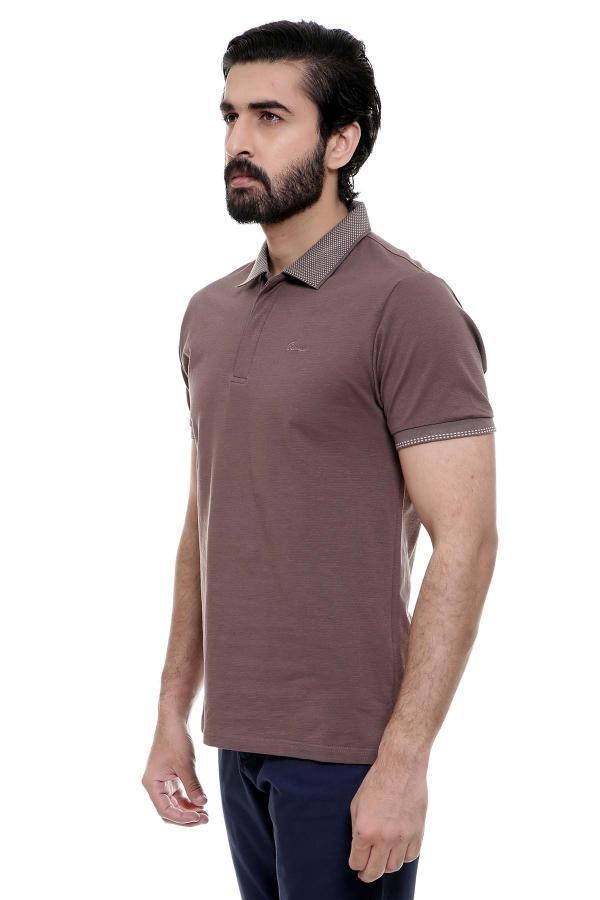 T SHIRT POLO BROWN at Charcoal Clothing