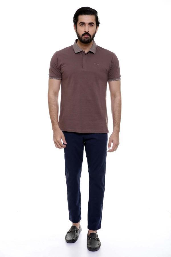 T SHIRT POLO BROWN at Charcoal Clothing