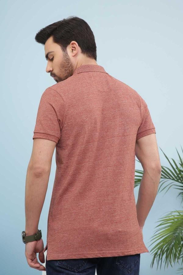 T SHIRT POLO CHAIN YARN RUST at Charcoal Clothing