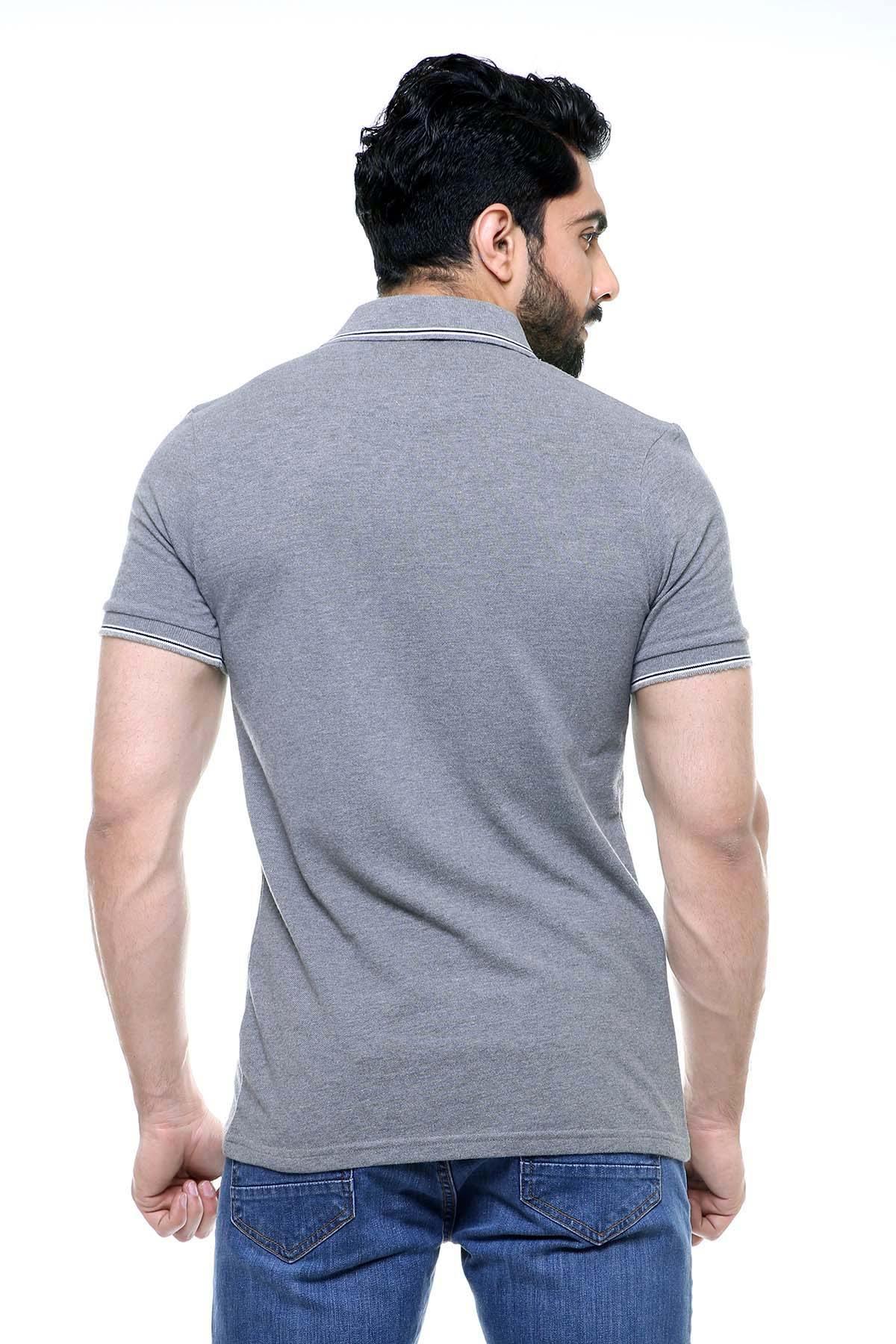 T SHIRT POLO Grey at Charcoal Clothing