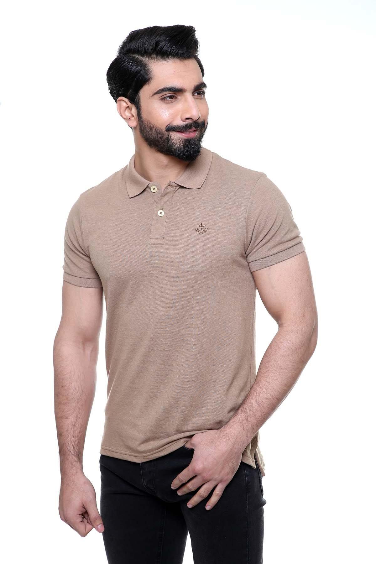 T SHIRT POLO KHAKI at Charcoal Clothing