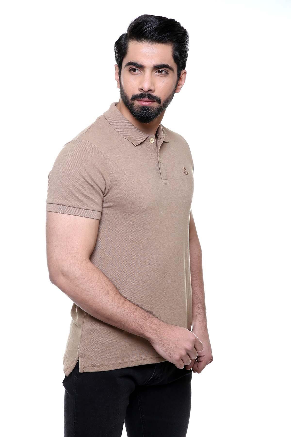 T SHIRT POLO KHAKI at Charcoal Clothing